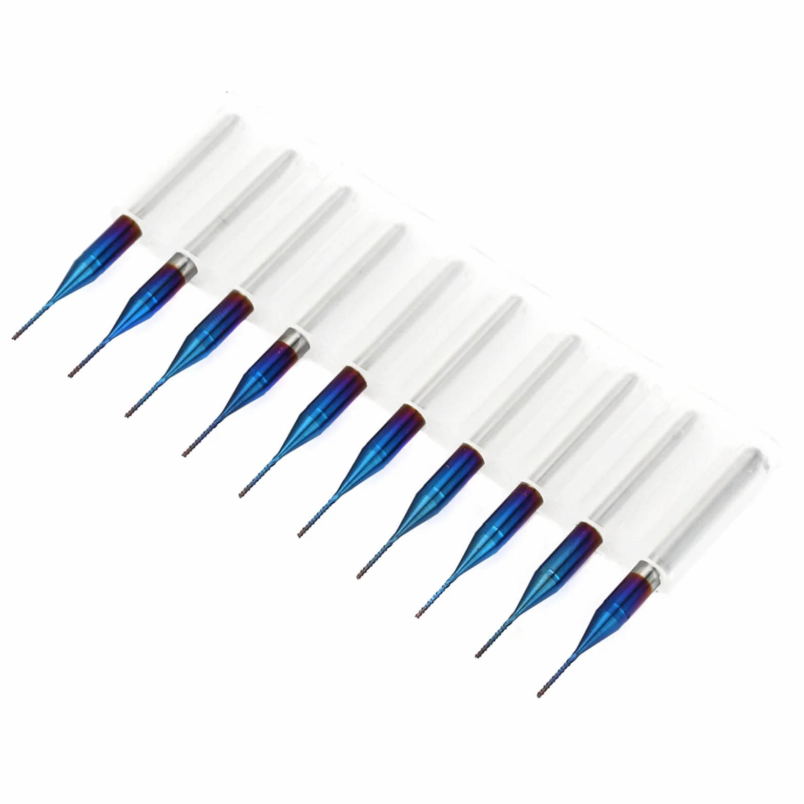 Zestaw Frezów z Węglika Wolframu do Grawerki PCB 0.5-0.9mm 10 Sztuk