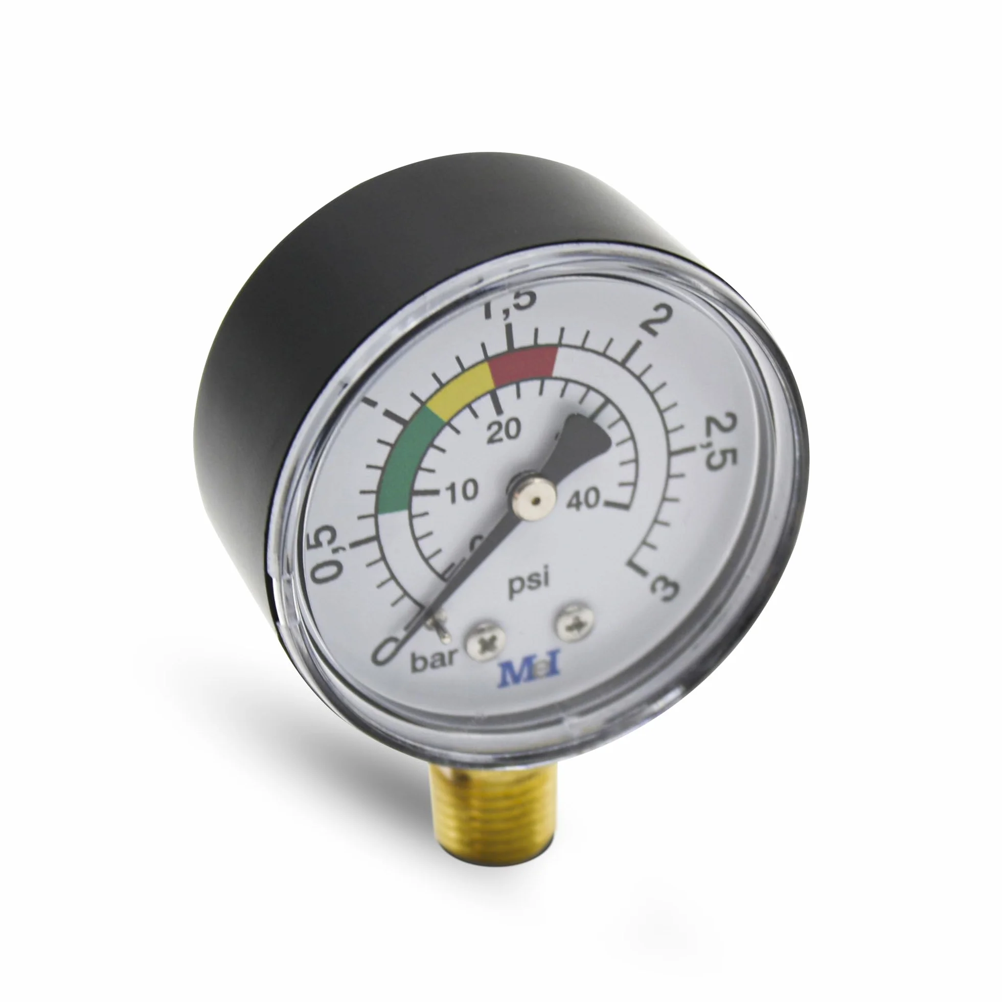 DOJA Barcelona | Filtr piaskowy do basenu Manometr | Filtr piaskowy 1/4" | Ø 50mm | Złącze pionowe 0+3BAR/PSI | Manometr ciśnienia wody | Do pompy filtra basenowego