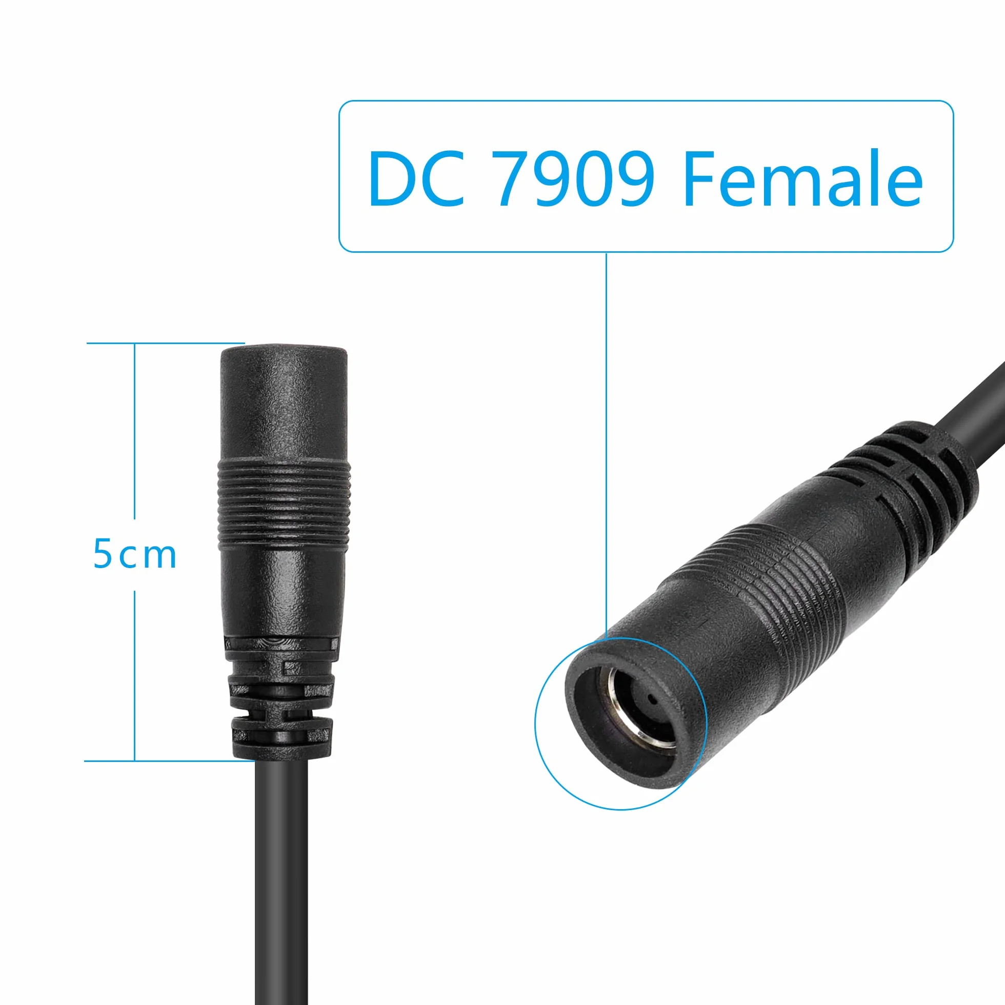 Adapter wtyczki XT60 na DC 8 mm, gniazdo XT60 na DC 7,9 mm x 0,9 mm, gniazdo 14AWG, kabel zasilający, do przenośnej elektrowni, generatora solarnego, panelu słonecznego (1 m/3 m)