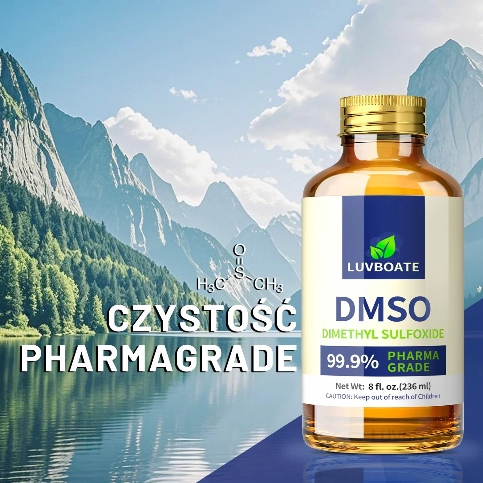 DMSO 99,9% 236ml dimetylosulfotlenek klasy farmaceutycznej - Bursztynowe Butelki