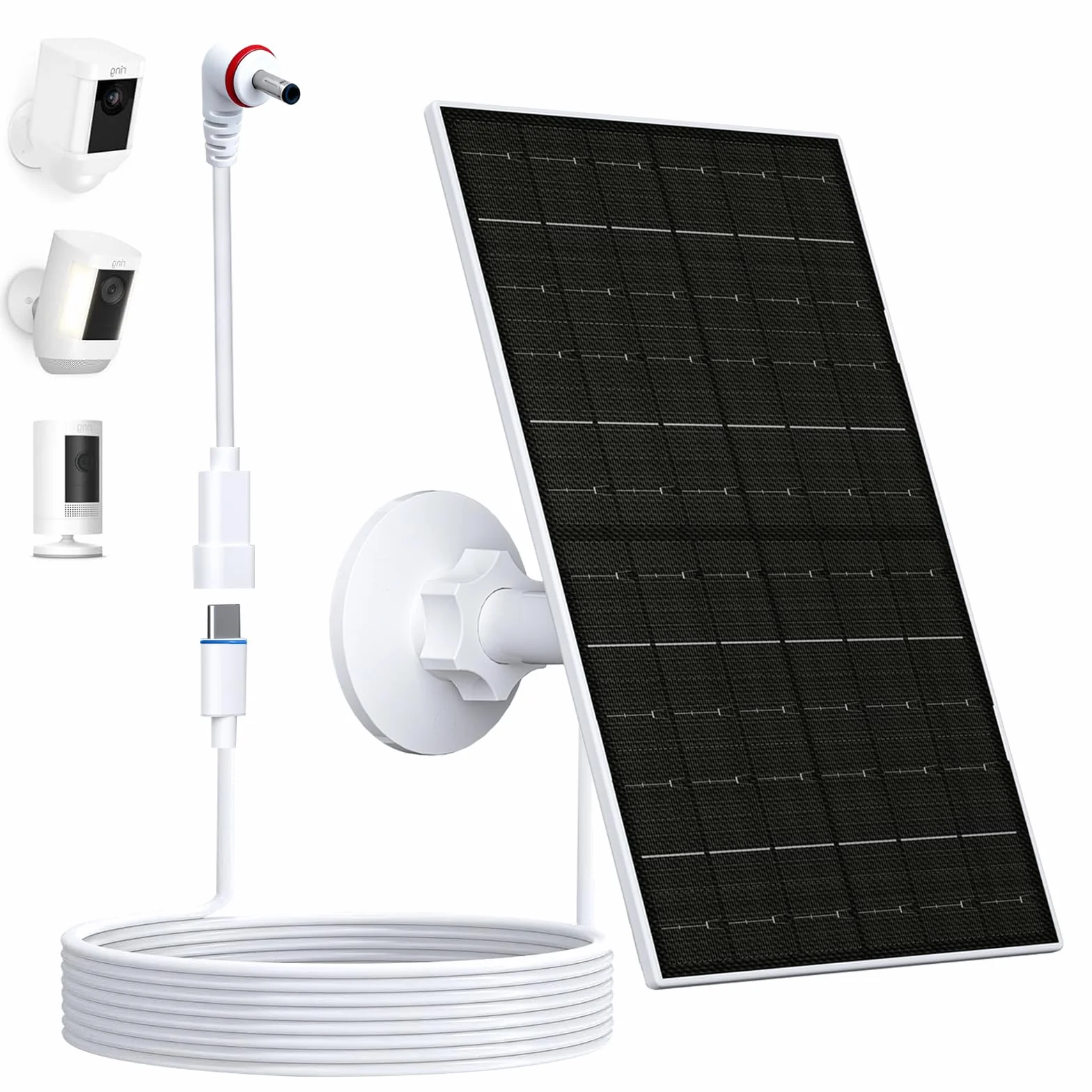 Panel słoneczny 7W do Ring Stick Up Cam 2/3 gen. Pro Spotlight Cam Plus Pro IP66 USB-C