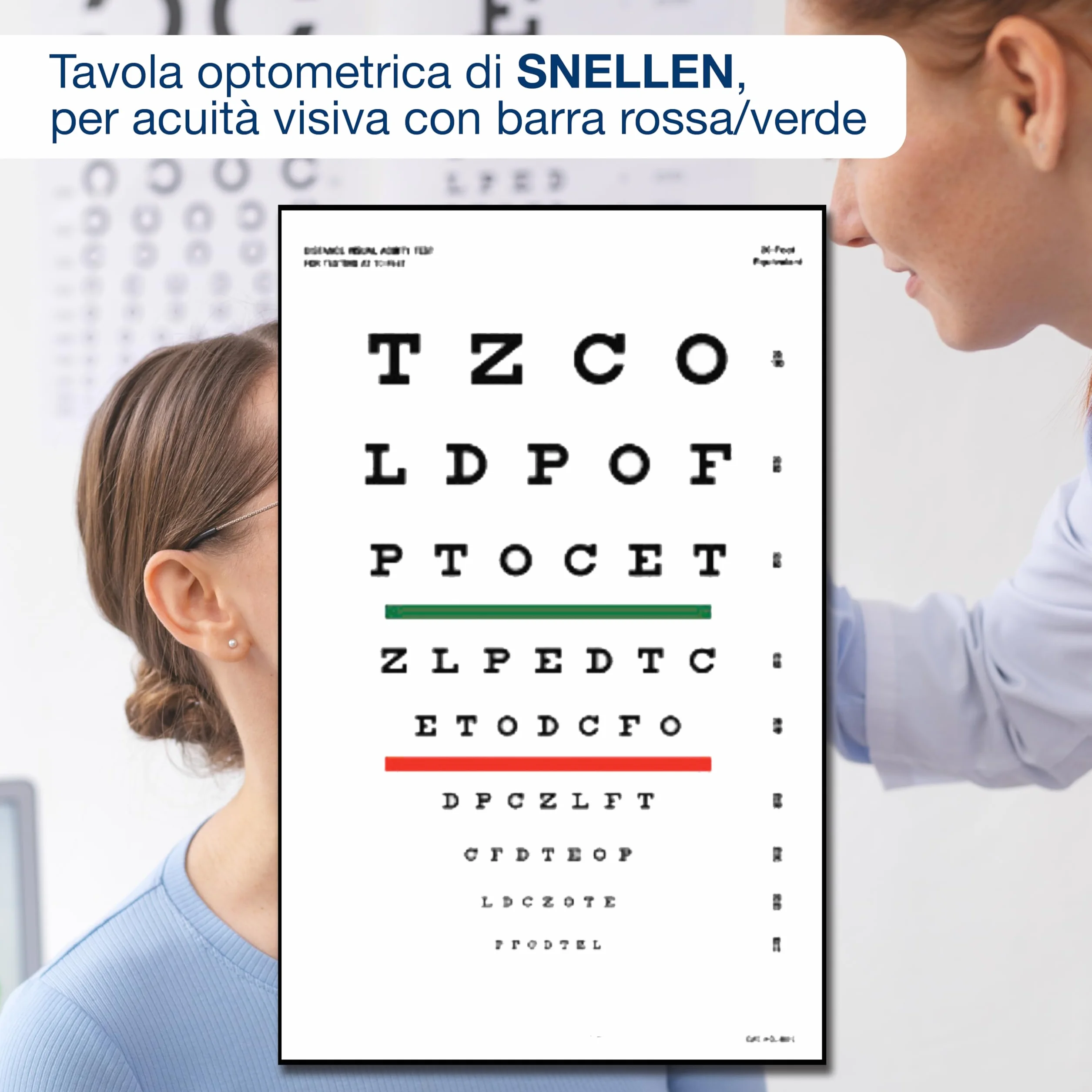 Gima Snellen 31301 Tablica Optometryczna, Szary/Czarny, ‎35.5 x 23 x 0.2 cm; 50 g