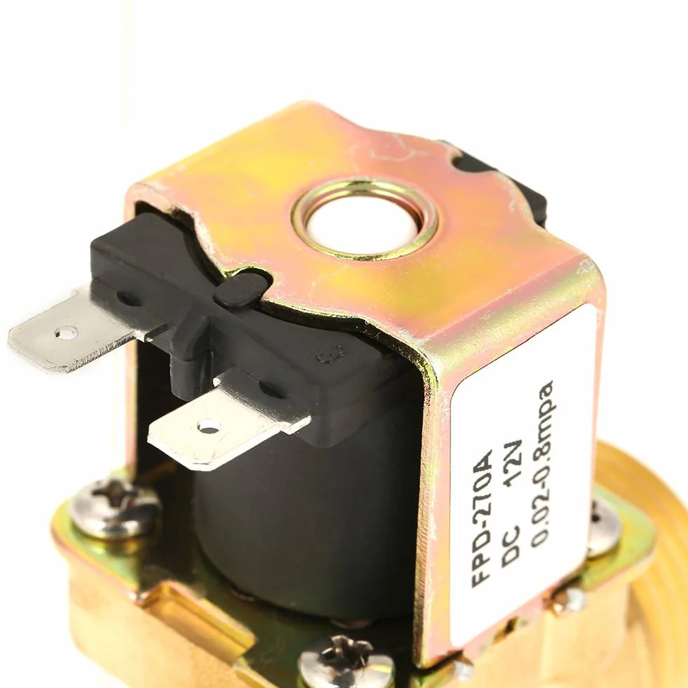 Elektrozawór elektromagnetyczny DC 12V G3/4 normalnie zamknięty mosiężny