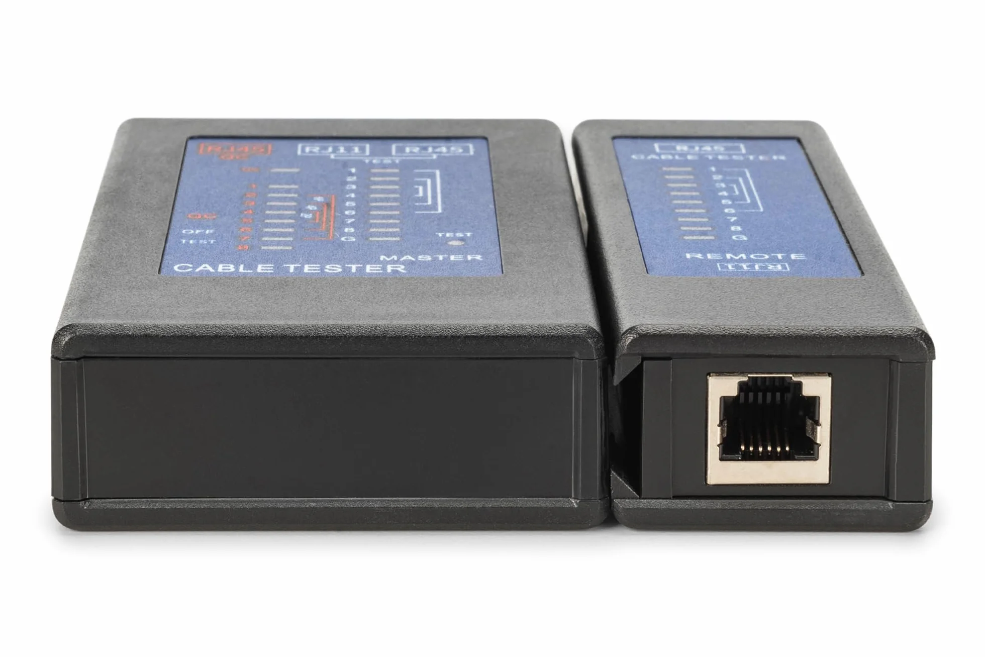 DIGITUS tester kabli sieciowych RJ45 RJ11 PoE CAT 5 CAT 5e CAT 6 CAT 6A czarny