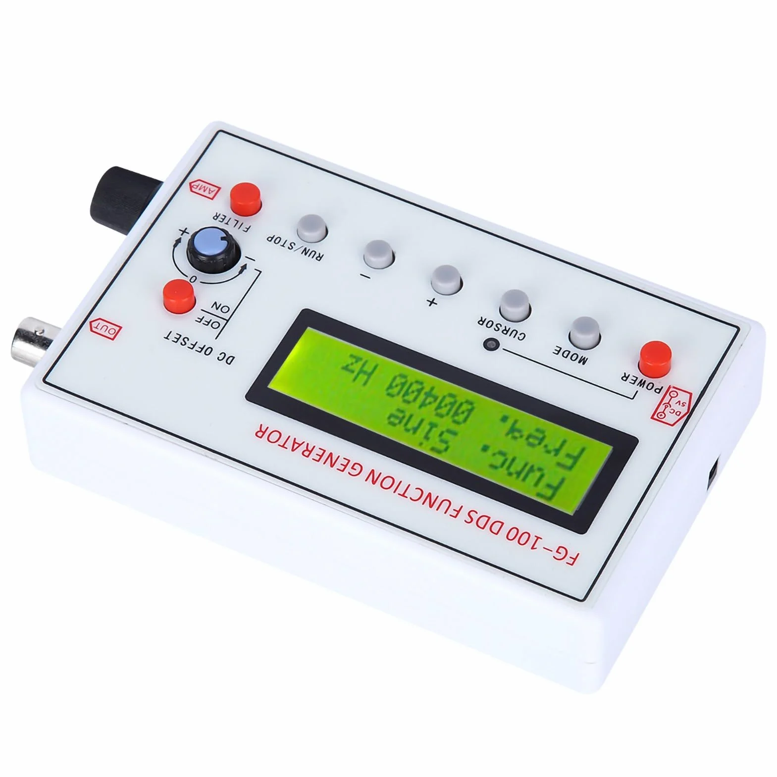 FG-100 Generator Funkcyjny DDS 1HZ-500KHz Generator Sygnału Funkcjonalnego Licznik Stabilna częstotliwość Sinusoidalny Trójkąt Kwadratowy Przebieg Piłokształtny