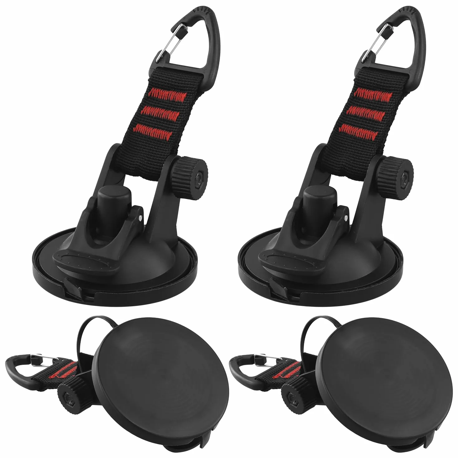 QWORK® 4 szt. przyssawek, wielofunkcyjne przyssawki kempingowe, do domu, na zewnątrz, do samochodu, vana, markizy do samochodów ciężarowych