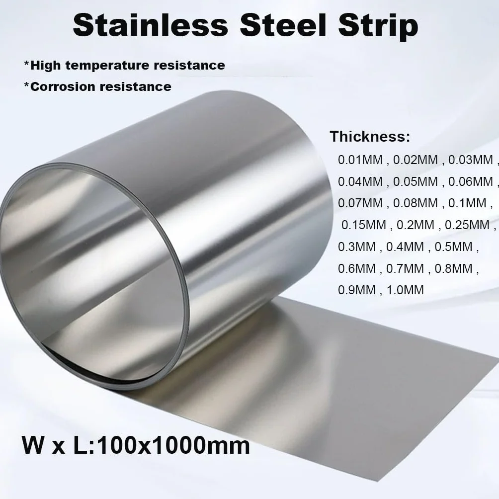 Taśma ze Stali Nierdzewnej Cienka Blacha 0,25mm x 100mm x 1000mm 1 Szt.