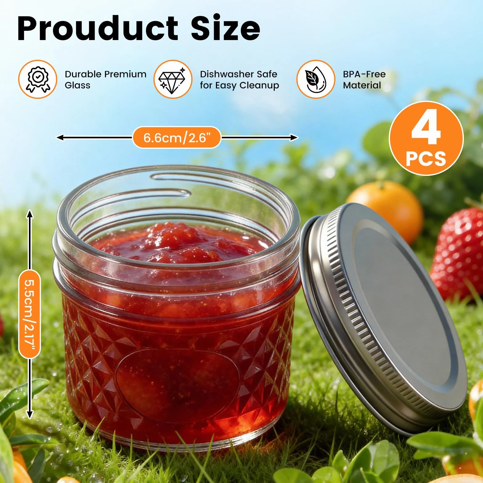 Małe szklane słoiki hermetyczne z pokrywkami na dżem miód przyprawy DIY