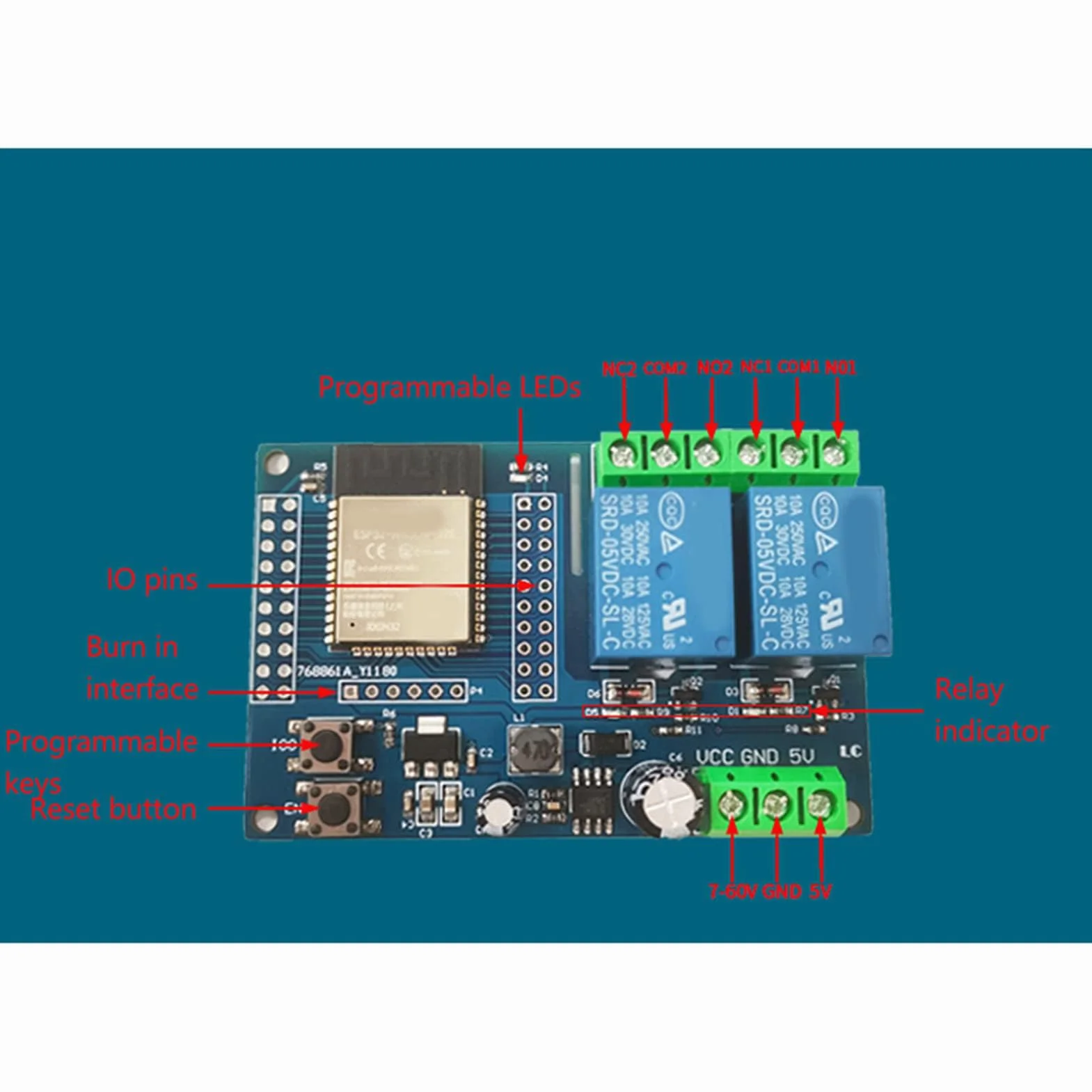 PCB Podwójny moduł Przekaźnikowy Programowalna Płytka Przekaźnikowa moduł Przekaźnikowy Klucze 2-kierunkowa Tablica Przekaźnikowa do Nauki Rozwoju Wtórnego Sterowanie