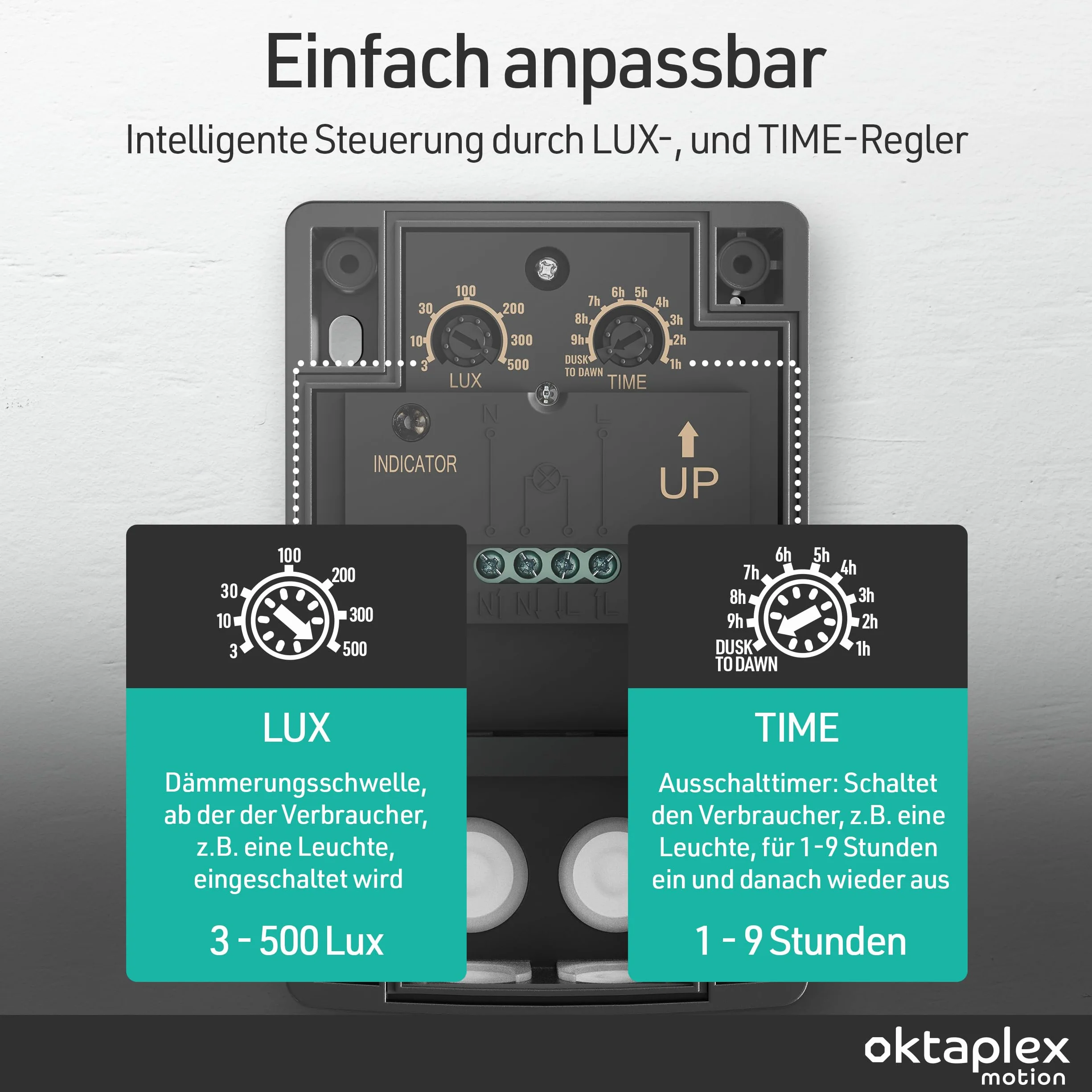 Oktaplex wyłącznik zmierzchowy IP65 230 V antracyt regulowany