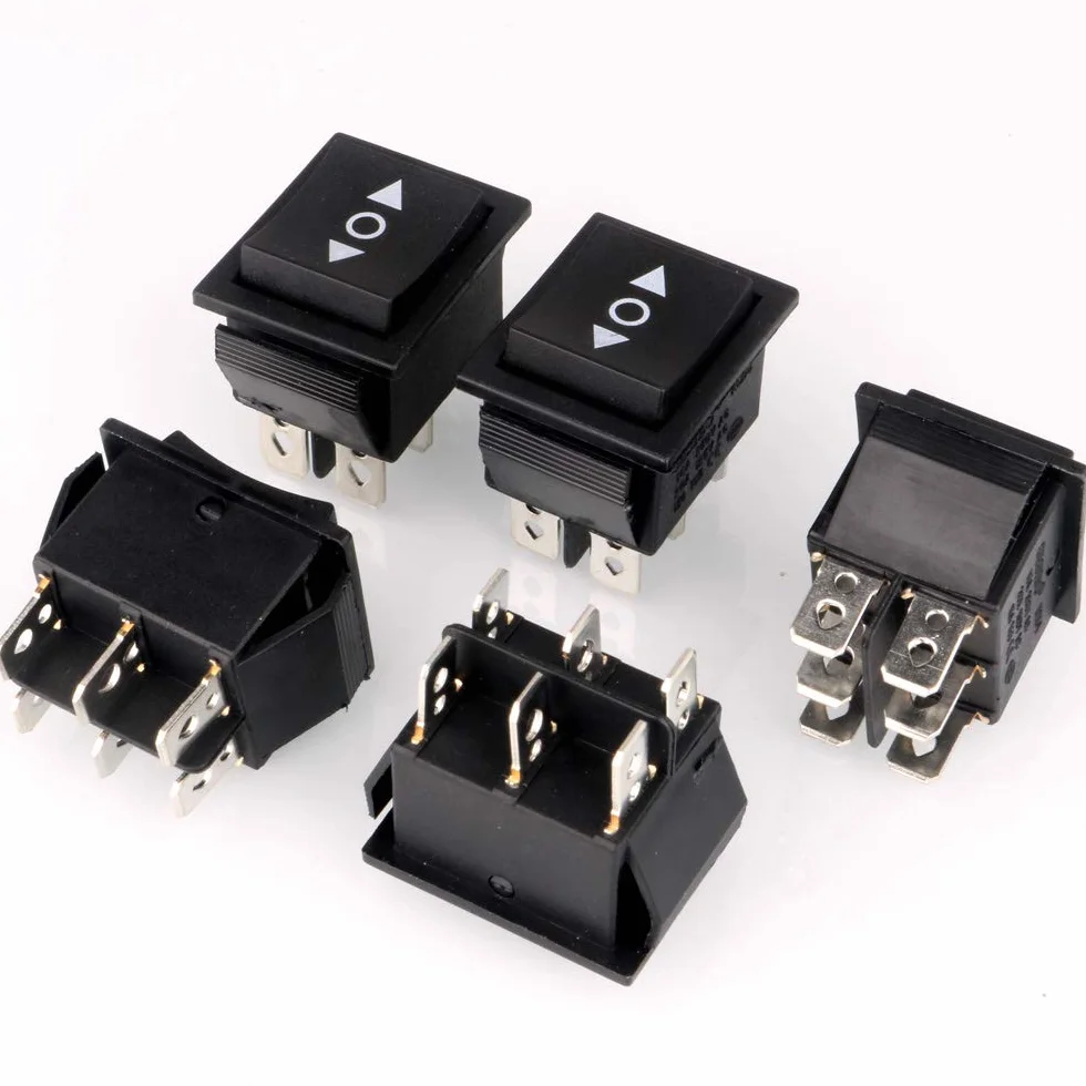 Gebildet 5 Szt. Chwilowy Przełącznik Kołyskowy Przełącz Przycisk Zasilania (On)/Off/(On) 6 Pin 250 V-110 V-36 V-24 V-12 V/10 A (30 Szt. Złączy Zacisków Drutowych)