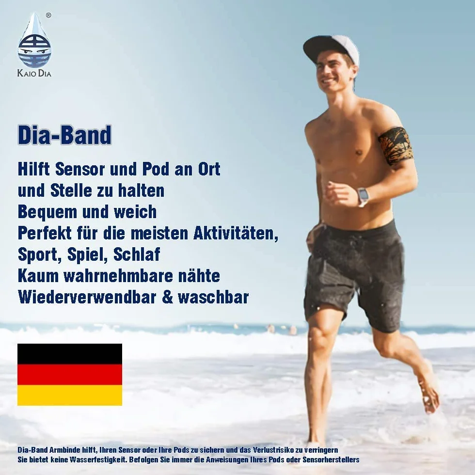 Dia-Band Mankiet Ochronny do Sensora Glukozy Freestyle Libre, Medtronic, Dexcom, Omnipod - Opaska dla Diabetyków (S 25-28 cm)