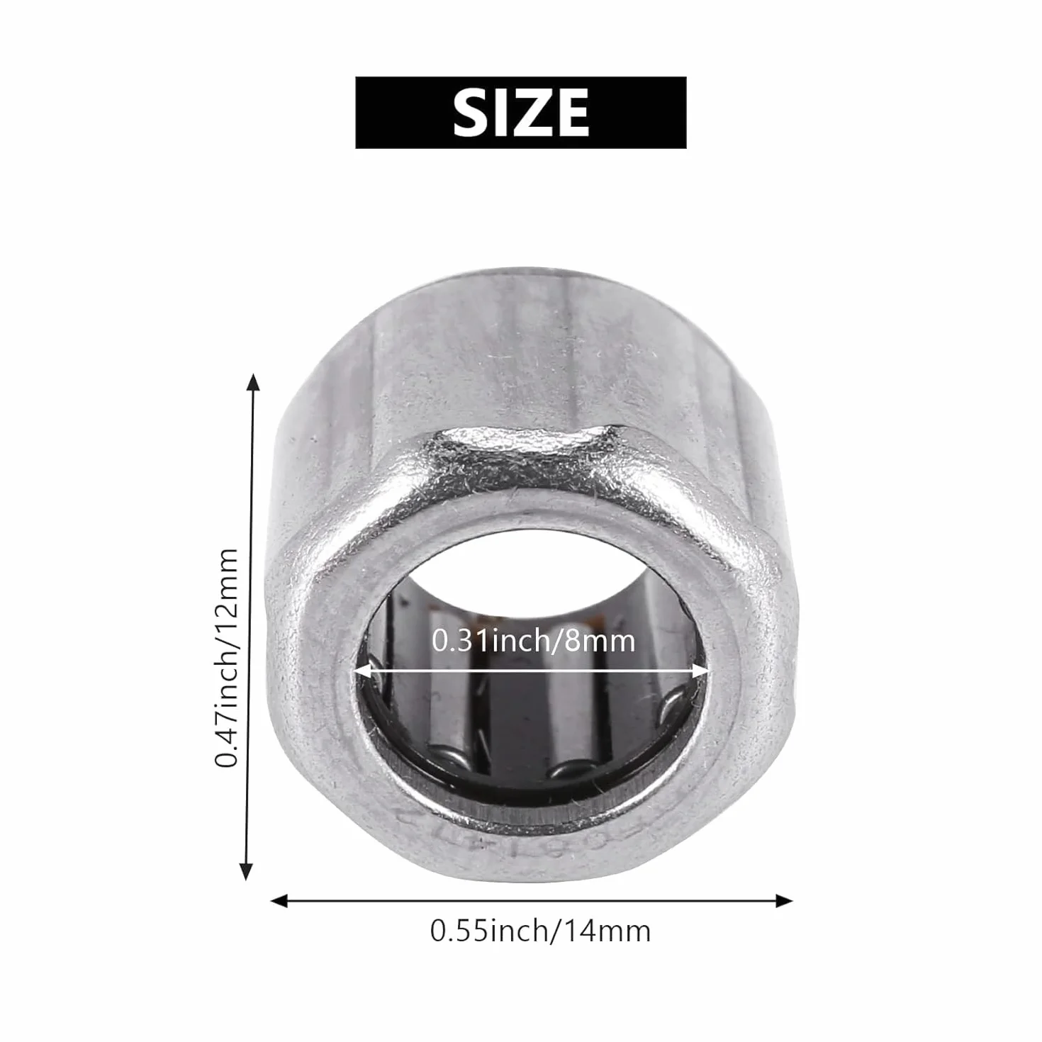 Łożysko igiełkowe HF081412 8x14x12 mm jednokierunkowe ośmiokątne