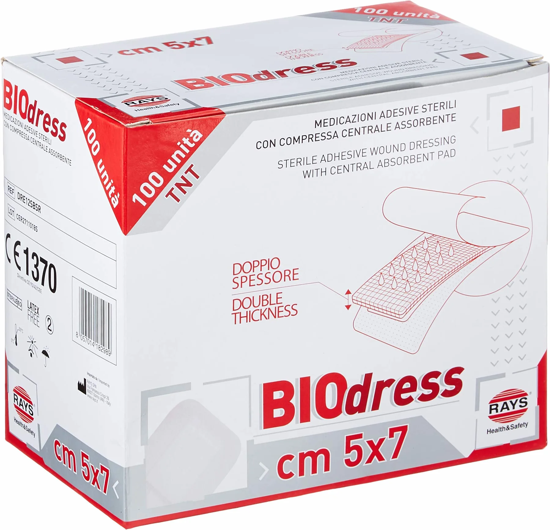 GIMA 34860 Medicazione Adesiva Sterylne TNT 5x7 cm 100 Pezzi