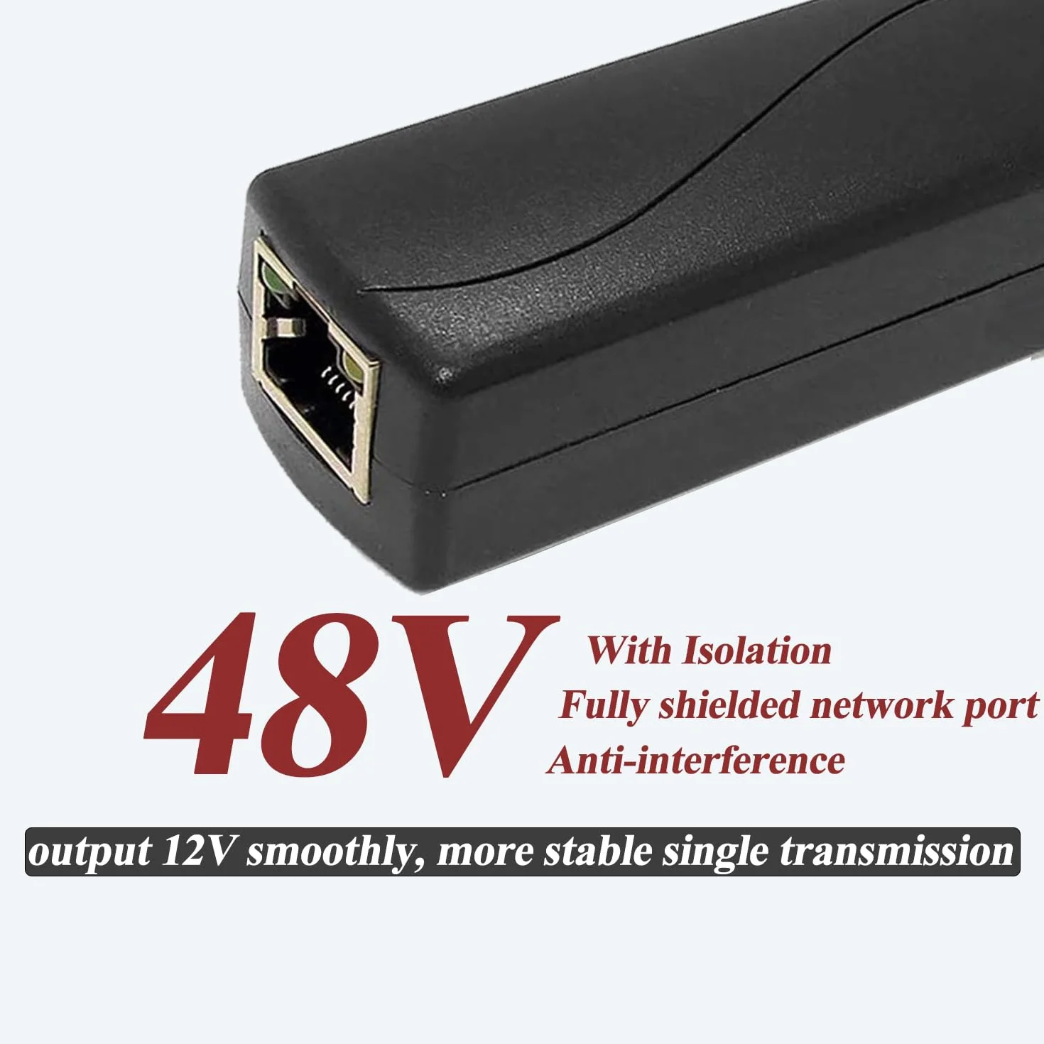 Rozdzielacz PoE Gigabit 36 W 12 V/3 A, DC 5,5 x 2,1 mm wtyczka PoE do DC 12 V/3 A, Gigabit Ethernet odpowiada IEEE802.3ft, Plug and Play (PS5712BG)