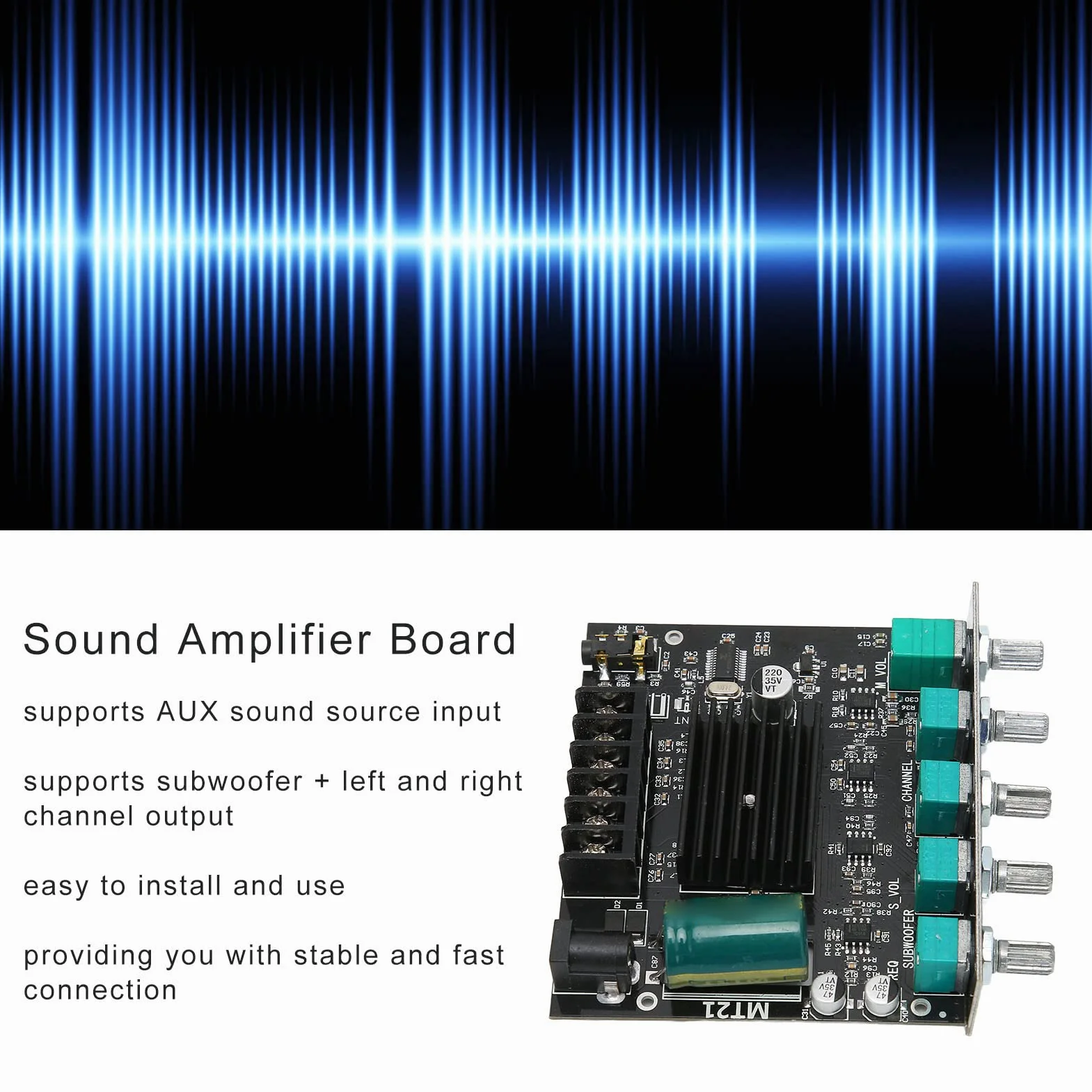 Cuifati Board Wzmacniacza BT 5.0 Stereo Power Wzmacniacz 2.1 Kanał Wysoka Moc 50 W+100W Wyjście z Podważeniami Podtrzymania Podtrzymania dla GłośnikóW 15-100 W 4-8Ω