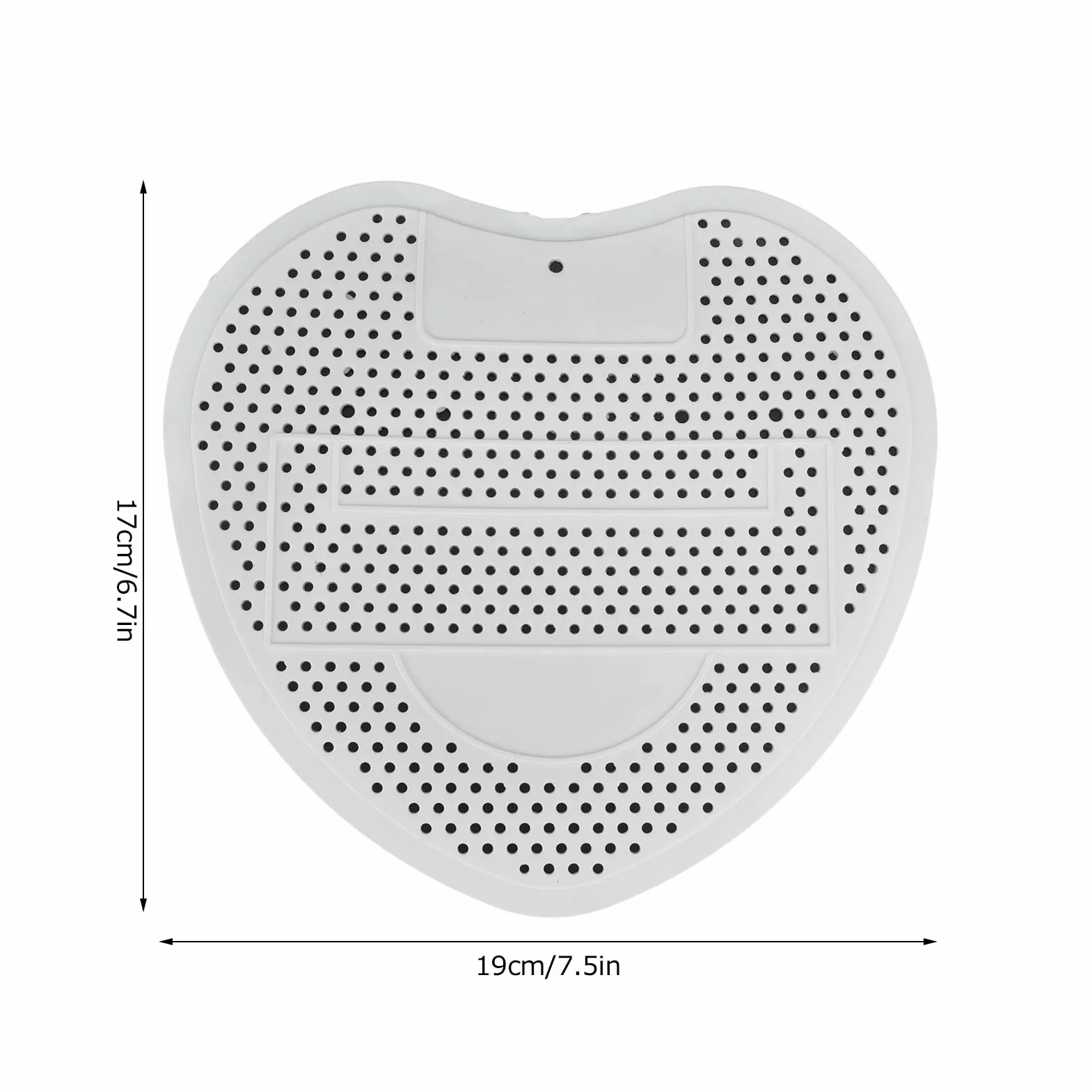 Sitko do Pisuarów Bez Rozlewania Kształt Serca 19x17x0,5cm Biały