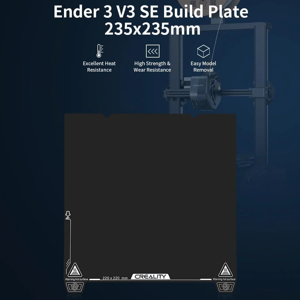 Płyta konstrukcyjna PEI 235x235 mm do Creality Ender 3 V3 SE, Ender 3S1, 3S1 Pro, 3V2 Neo, 3V3, 3V3 KE, K1, K1C