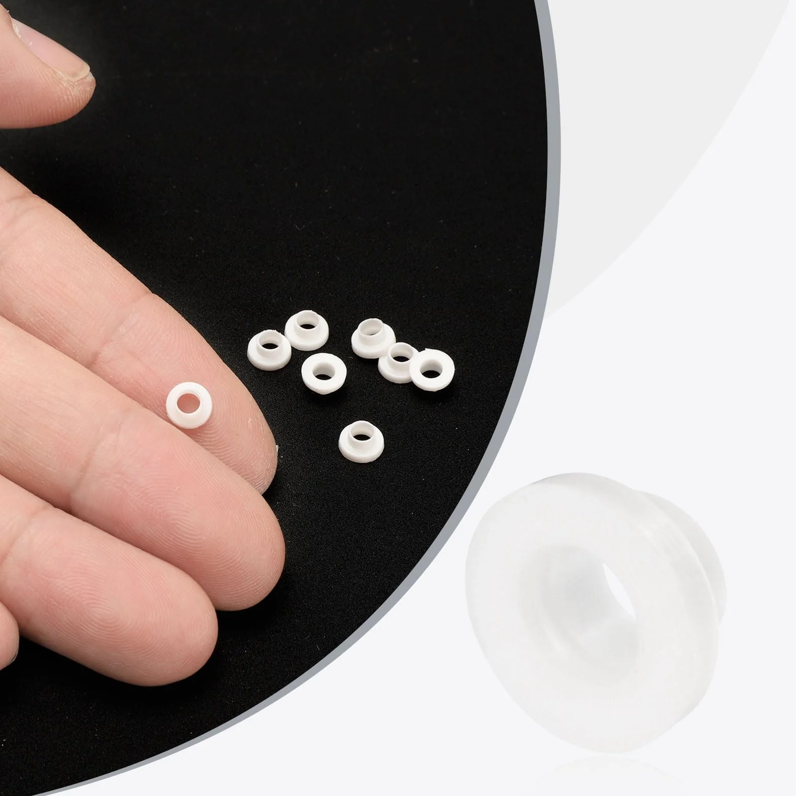 Tuleje kołnierzowe z tworzywa sztucznego ID 3 mm x OD 3,6 mm x długość 2,8 mm nylonowe białe QUARKZMAN