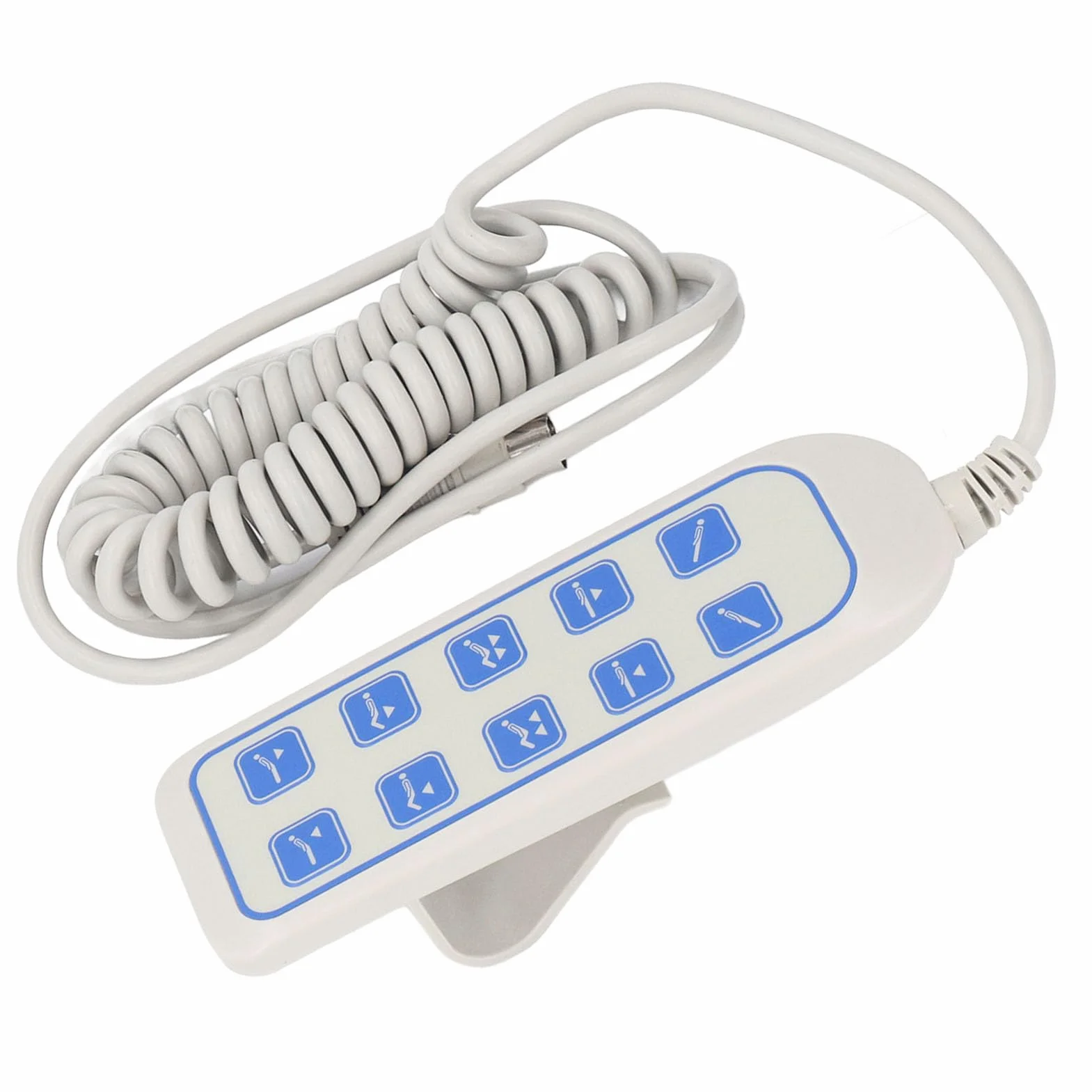 Control para Cama Electrica Telecomando Letto Ręczny Kontroler Krzesła Podnośnikowego IP66 - Elektryczny Pilot z Popychaczem do łóżka Podnoszonego 8-pinowa, 9-żyłowa Wtyczka