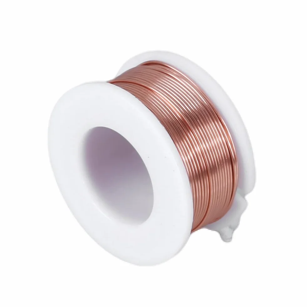 Drut miedziany, 0,5 mm grubość, 10 m długość, emaliowany, magnes, drut magnetyczny, uzwojenie cewka do silnika elektromagnetycznego napędu na cztery koła, model silnika, transformator, uzwojenie cewka