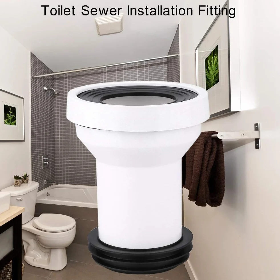 DEWIN Zestaw przyłączeniowy do WC, rurka plastikowa, instalacja kanalizacyjna, akcesoria