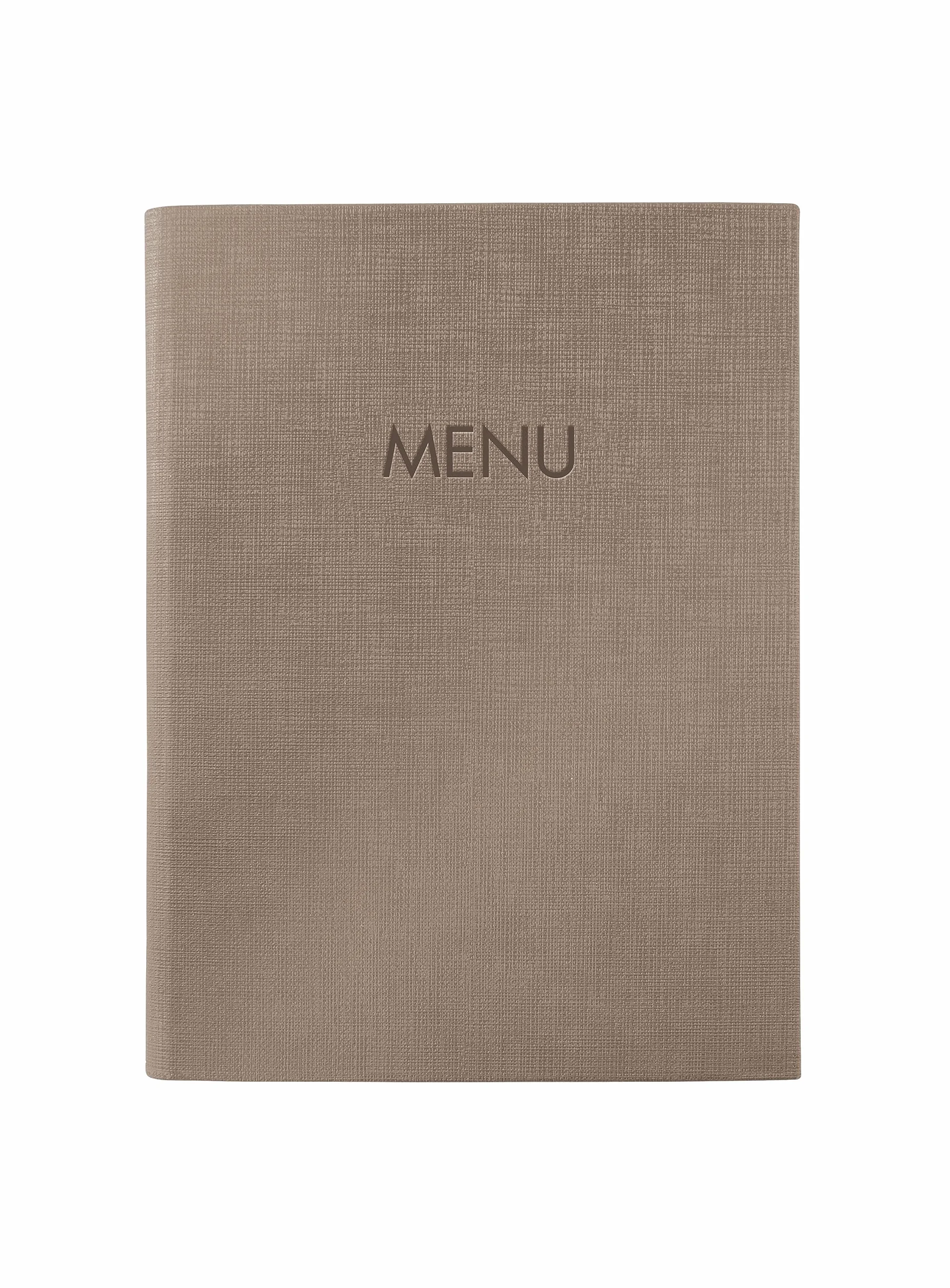 SIGEL SM211 teczka na menu DIN A5 z elastycznym sznurkiem, 2 kieszenie, tłoczona, ciemnobeżowy