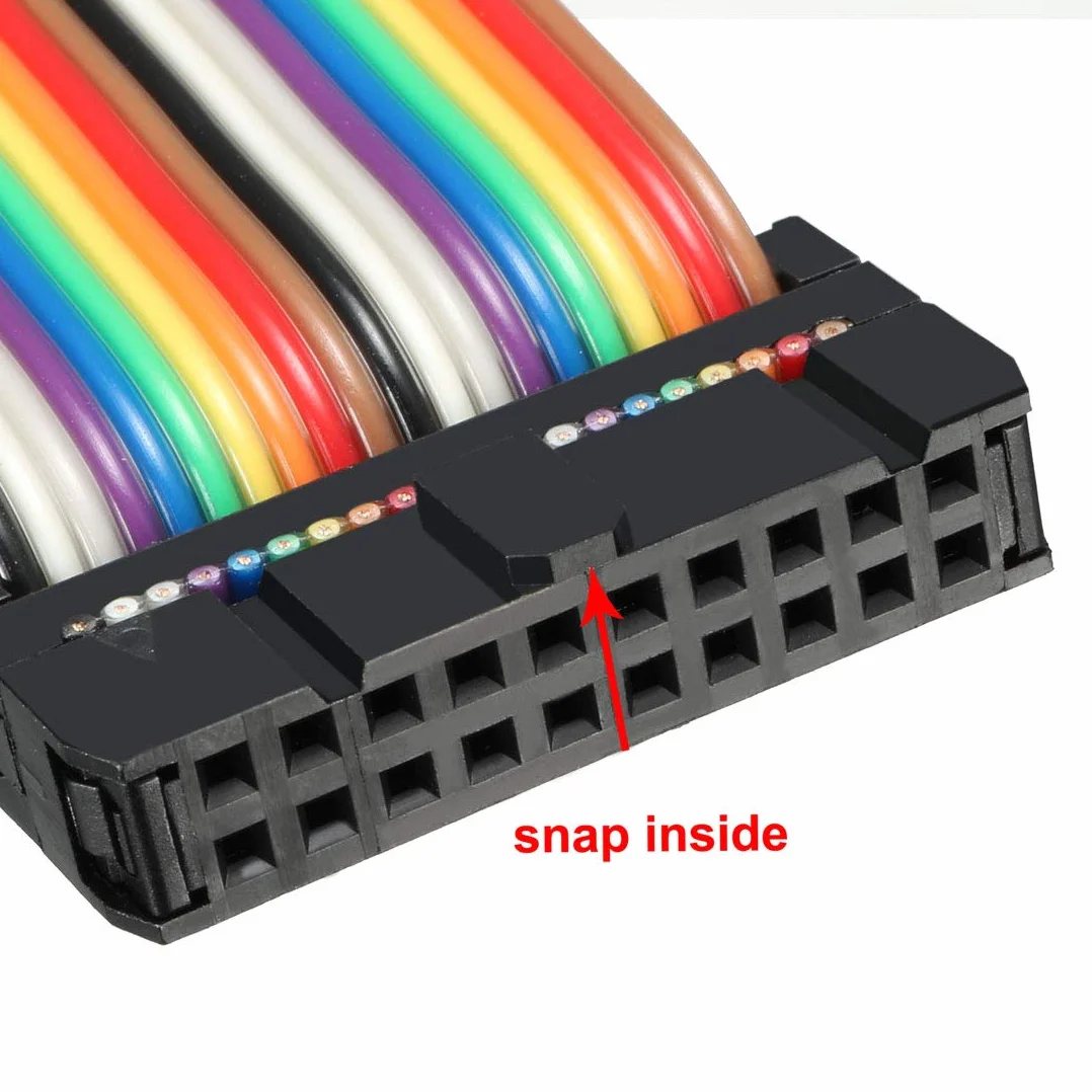 sourcing map IDC 20 pin kabel płaski tęczowy 48 cm 2,54 mm Pitch