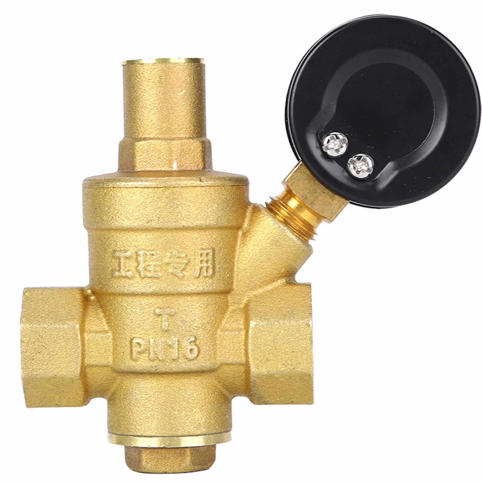 Regulator ciśnienia wody, DN15 mosiądz regulowany regulator ciśnienia wody reduktor G gwint z miernikiem miernika akcesoria do elektronarzędzi 62 mm x 90 mm