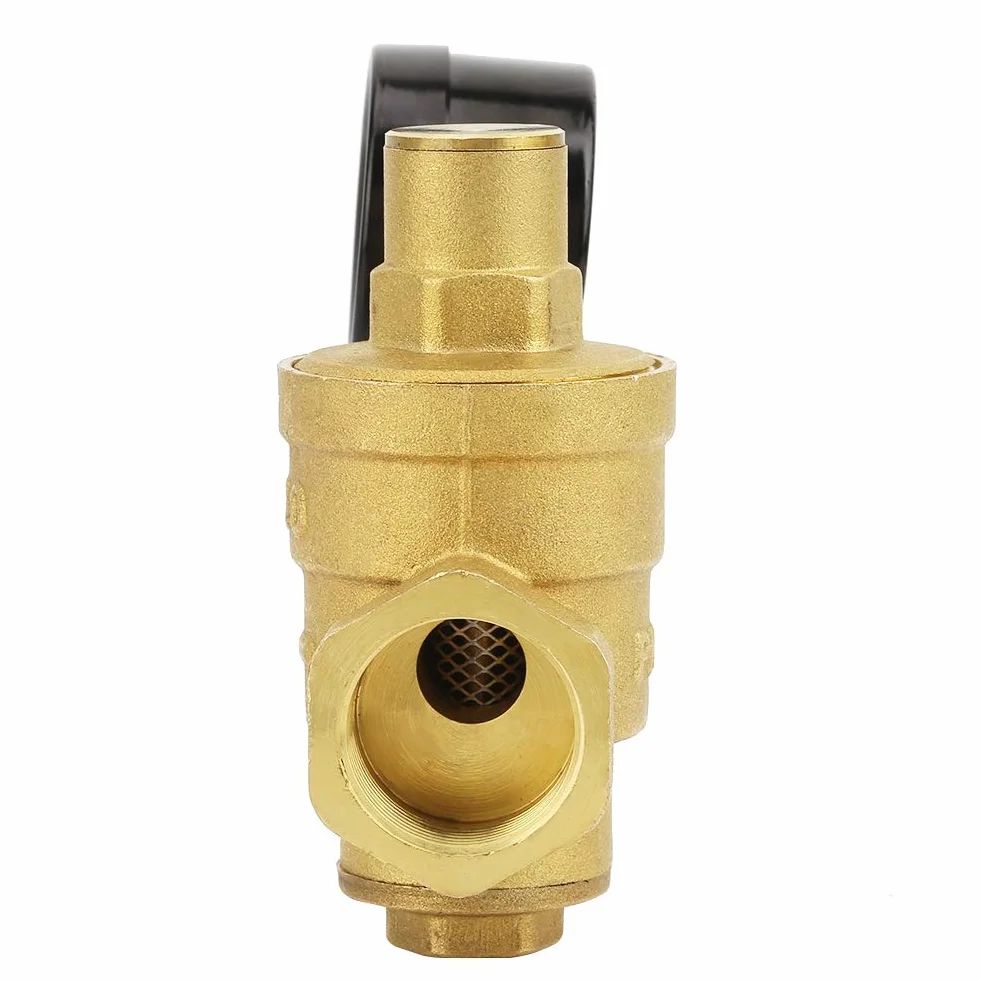 Zawór zmniejszający ciśnienie, DN20 3/4" mosiężny zawór zmniejszający ciśnienie wody 3/4" regulowany regulator ciśnienia wody gwint zaworu z miernikiem manometru