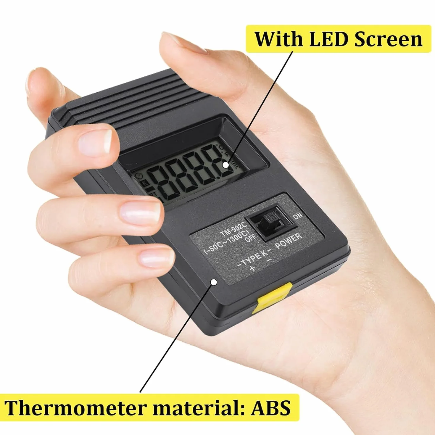 Termometr cyfrowy Tm‑902c o wysokiej dokładności wyświetlacz LCD przenośny miernik temperatury od -50°C do 1300°C