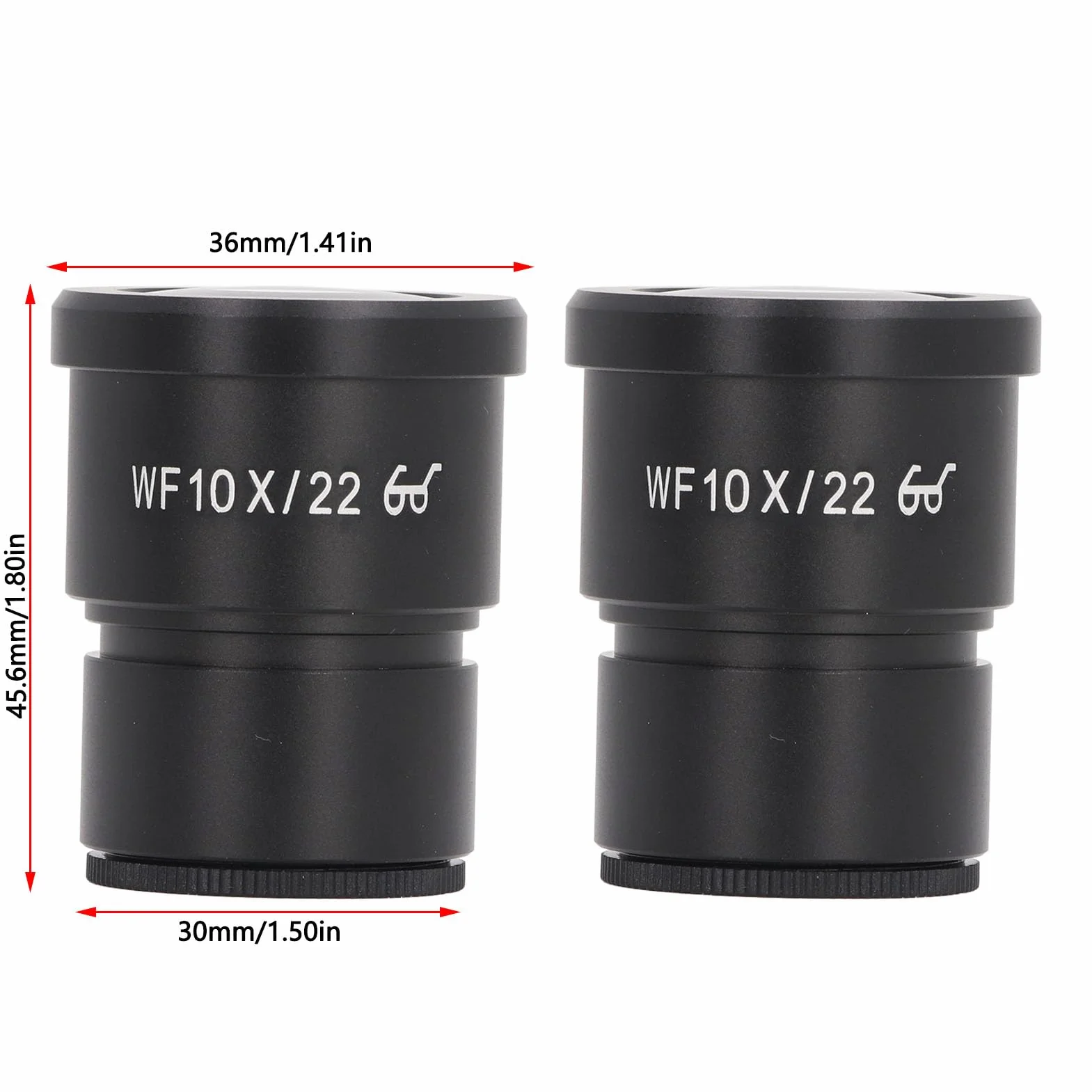 2PCS 10x Szerokości Mikroskopu Okular 22 Mm Oczu 30 Mm wielkość Montażu Uniwersalne Aluminium Biologiczne Mikroskop