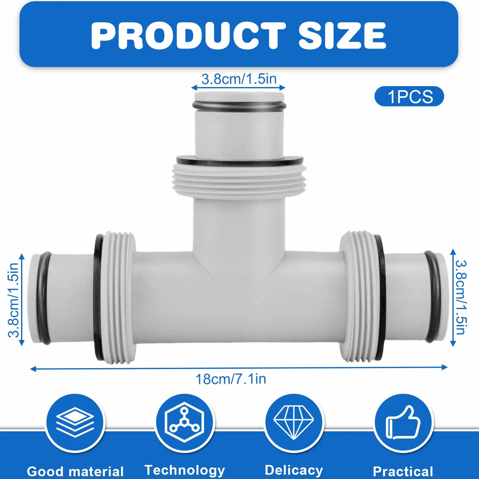 Łącznik do węża basenowego 3-drożny Ø 38 mm trójnik adapter Intex Bestway Coleman
