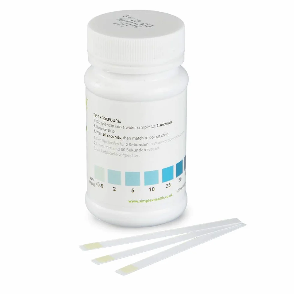 SimplexHealth paski testowe na wodę kontrolną nadtlenku (50 pasków) 0,5-100 ppm