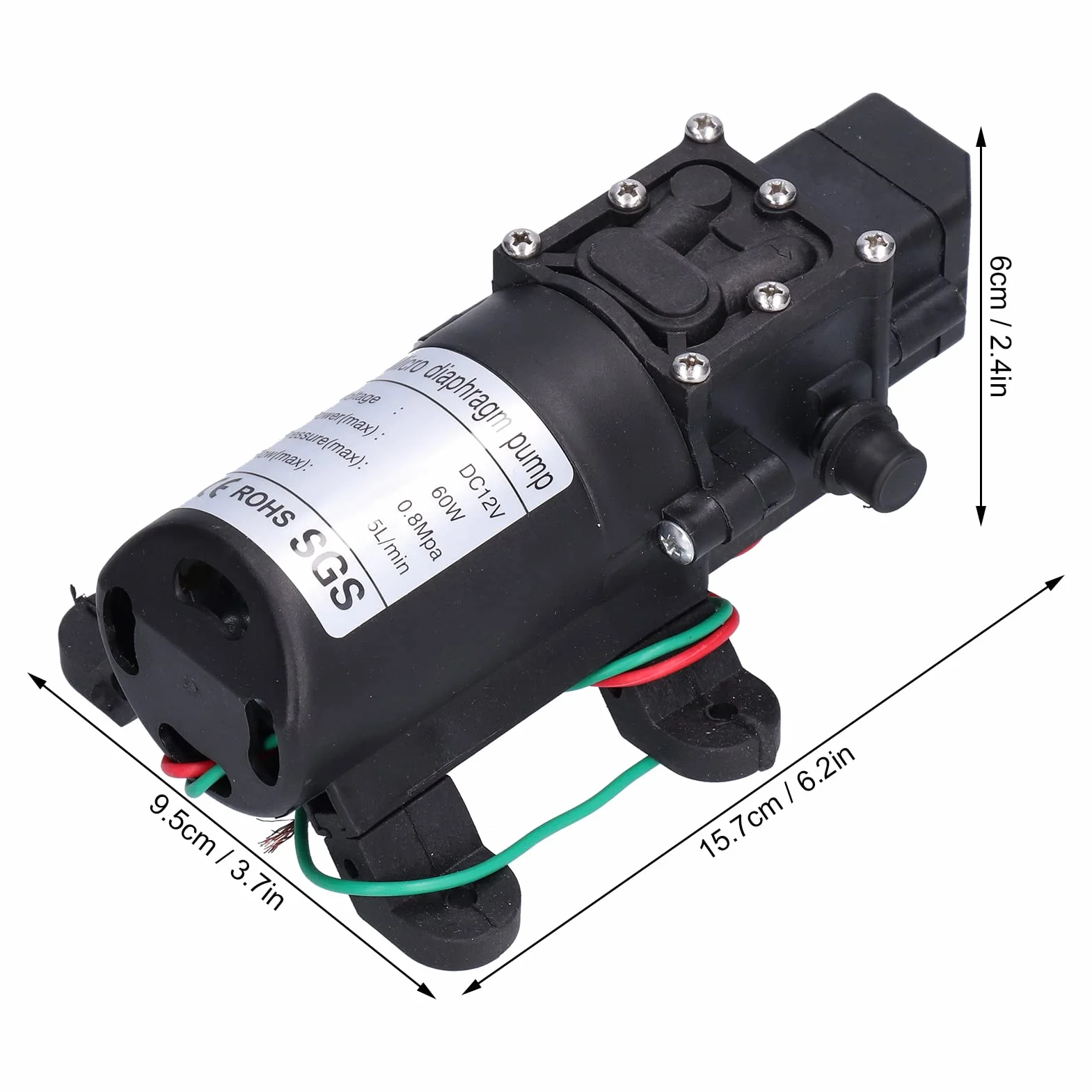 Pompa membranowa 12V 60W 5L/min 0.8Mpa Samozasysająca do nawadniania ogrodu