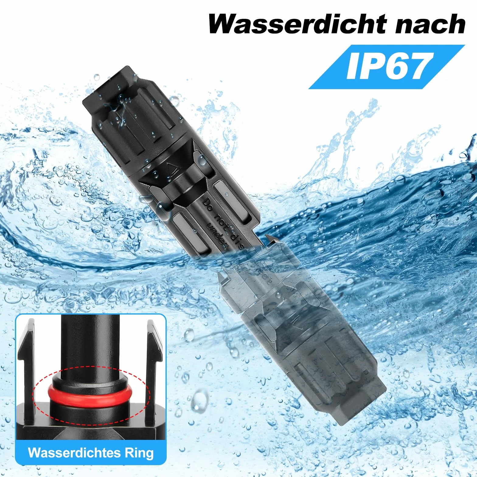 Guokukey PV zestaw wtyczek solarnych męskie/żeńskie IP67 2,5/4/6 mm²