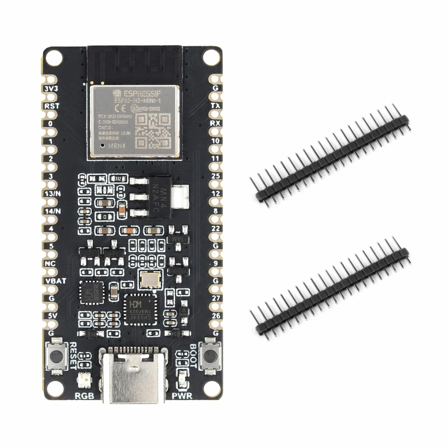 Waveshare ESP32-H2 Microcontroller, 96MHz Processor, ESP32-H2-MINI-1-N4 Module, Built In 4MB Flash, Supports BLE/Zigbee/Thread Wireless Communication