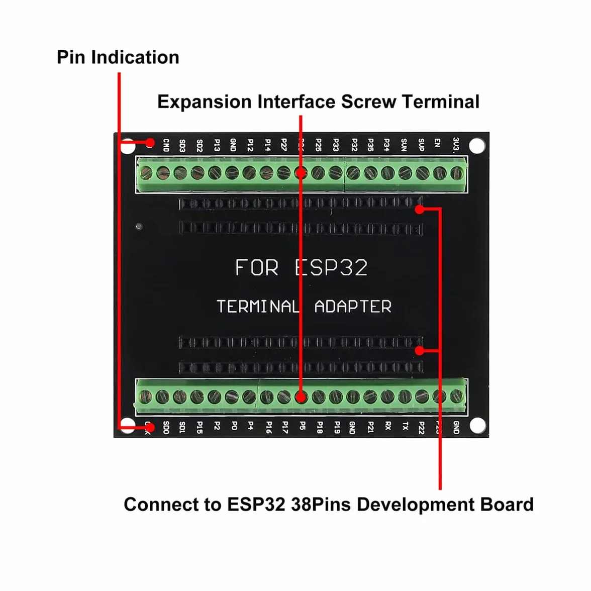 Hailege 3 szt. ESP32 ESP32S GPIO Rozszerzenie GPIO Board Pin Out IO Out 1 Into 2 do płyty rozwojowej ESP32 ESP32S 38Pin