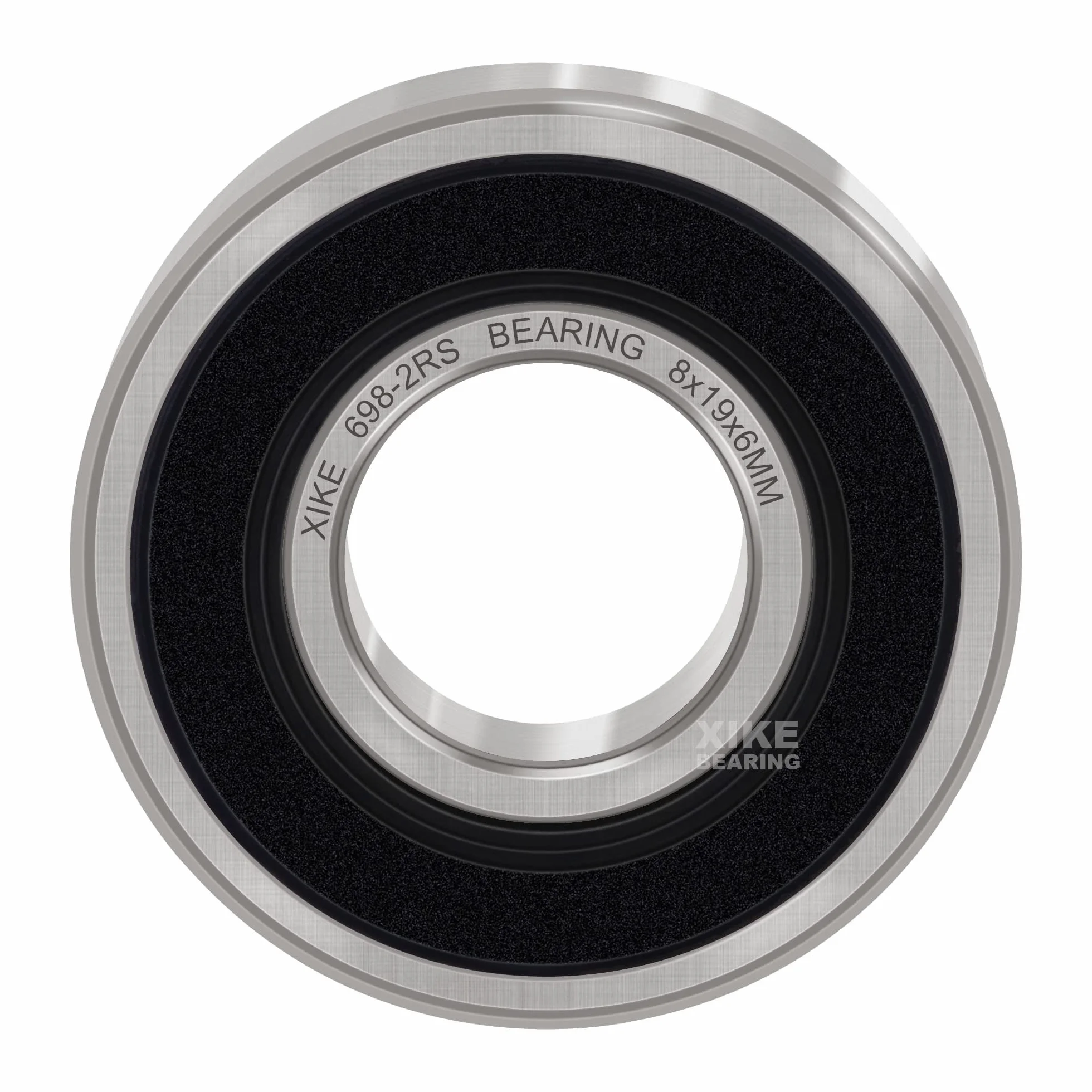 XiKe 10 sztuka 698-2RS Uszczelnione łożyska kulkowe 8x19x6mm, wustronne uszczelnienie gumowe i stal chromowa, 698RS Miniaturowe łożyska kulkowe zwykłe.