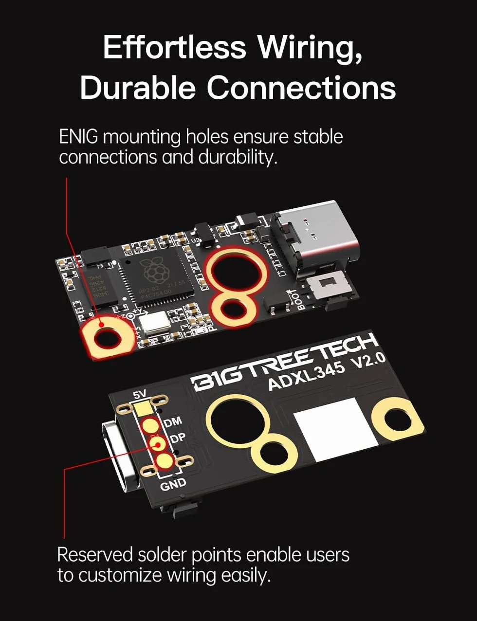 BIGTREETECH ADXL345 V2.0 Płytka akcelerometru Klipp-er Input Shaping części do hotendu drukarki 3D Moduł sensoryczny wsparcie połączenie USB dla Voron Stealthburner