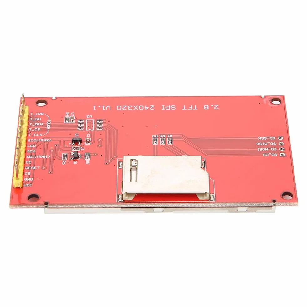 Moduł wyświetlacza LCD, wyświetlacz TFT LCD 7,1 cm Ili9341 Moduł 240 x 320 5 V / 3,3 V SPI Moduł wyświetlacza TFT LCD z klatką na kartę SD, moduł wyświetlacza LCD z płytką drukowaną
