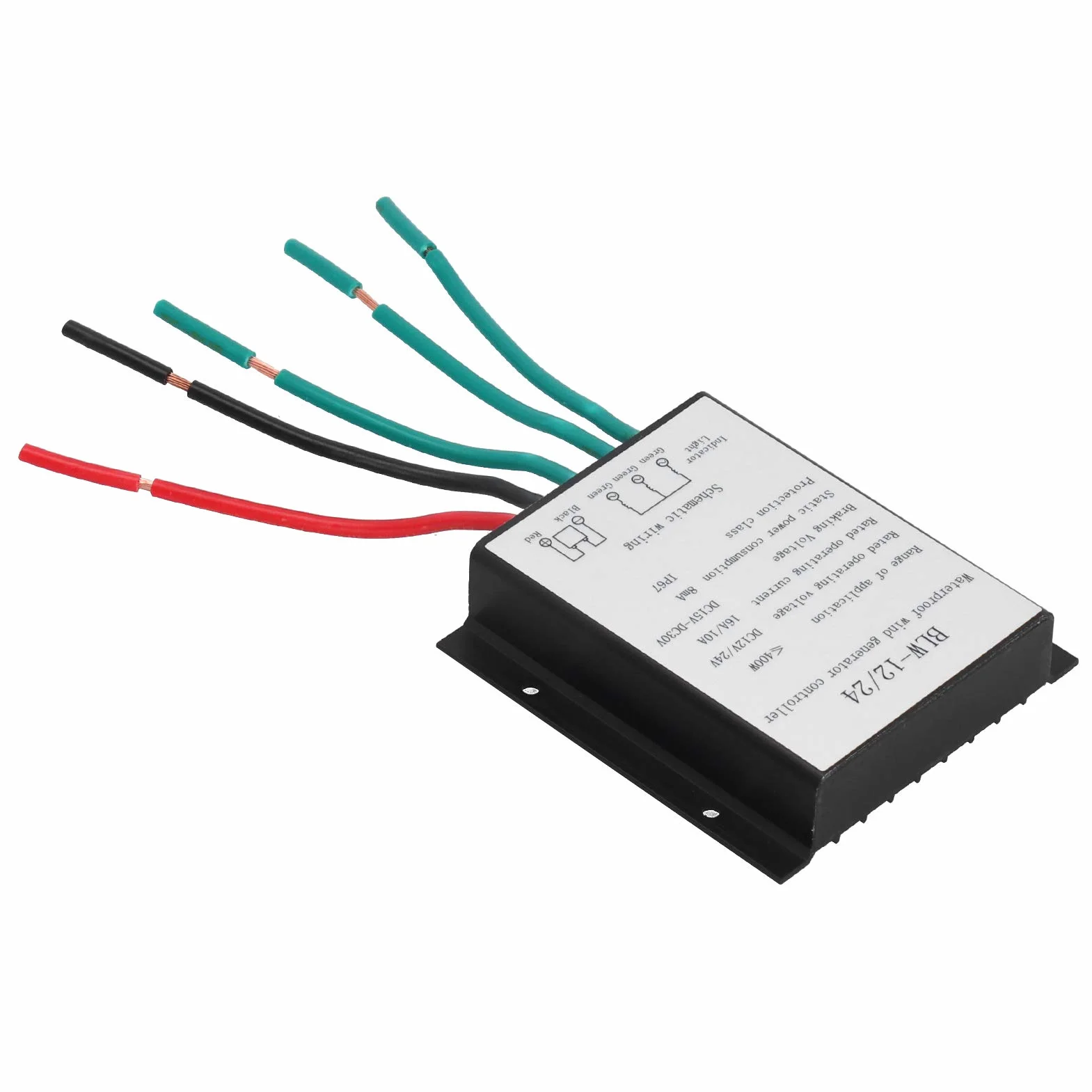 Sterownik Generatora Turbiny Wiatrowej, Wodoodporny IP67 DC12-24V Automatyczny Sterownik BLW‑12/24 400W Regulator ładowania Akumulatora