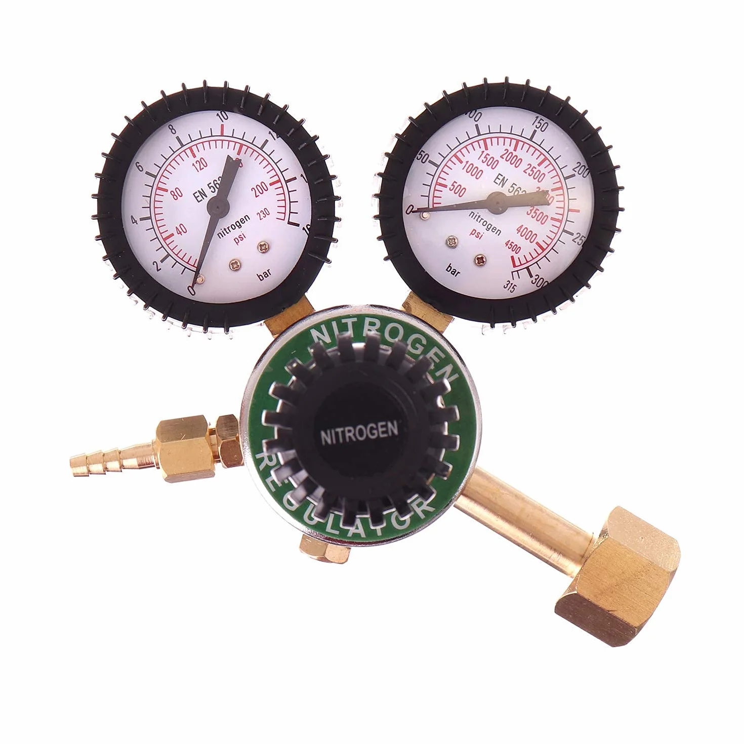 TECHNIC Reduktor Ciśnienia Powietrza do Regulatora Gazu Azotowego Odpowiedni Do Spawania Mig Mag Tig, 2 Manometry, Zawór Bezpieczeństwa Max. Przepływ 30 m3/h, Ciśnienie Wlotowe 150 Bar
