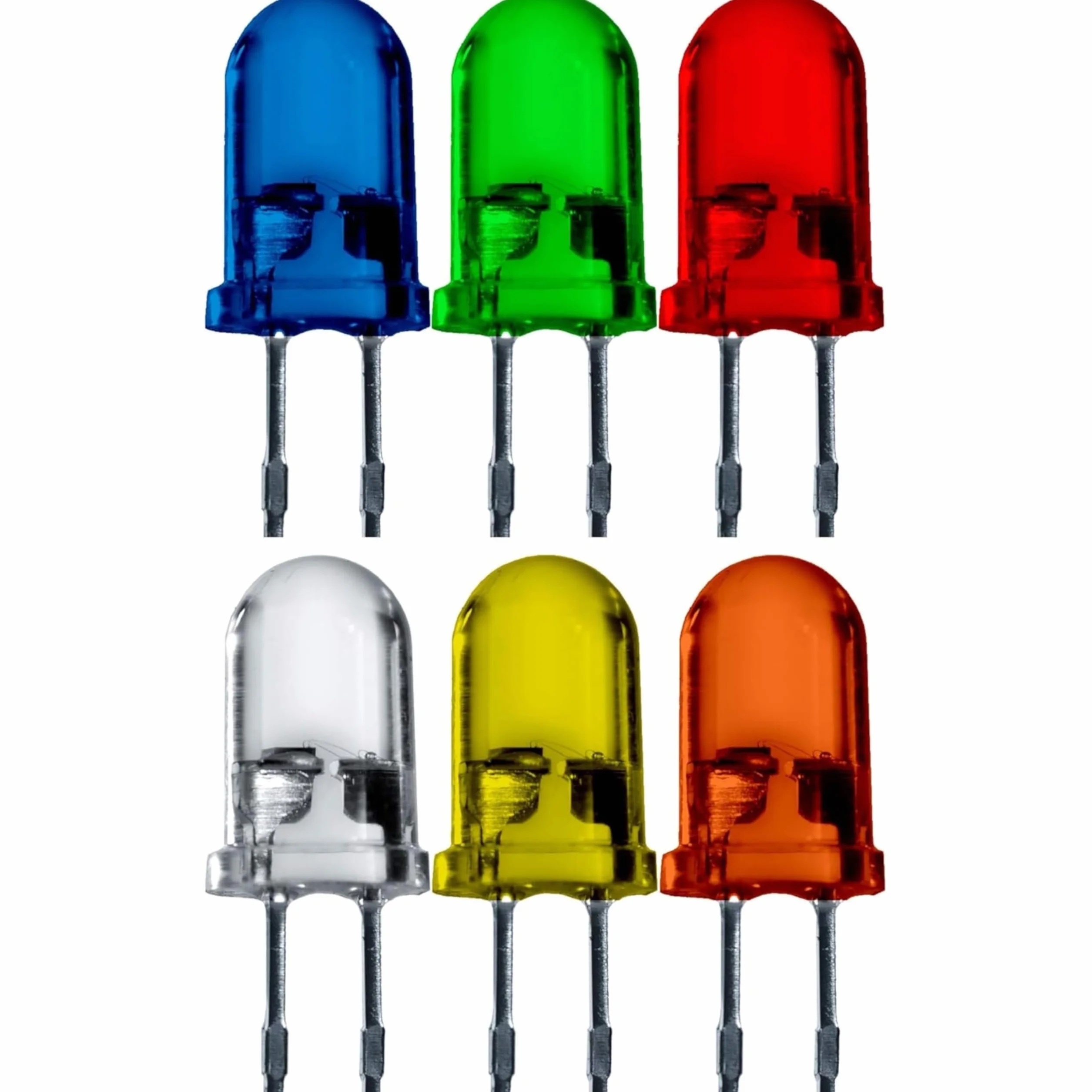LED 5mm asortyment 300 sztuk 6 kolorów dioda emitująca światło 3V 2 pin zestaw