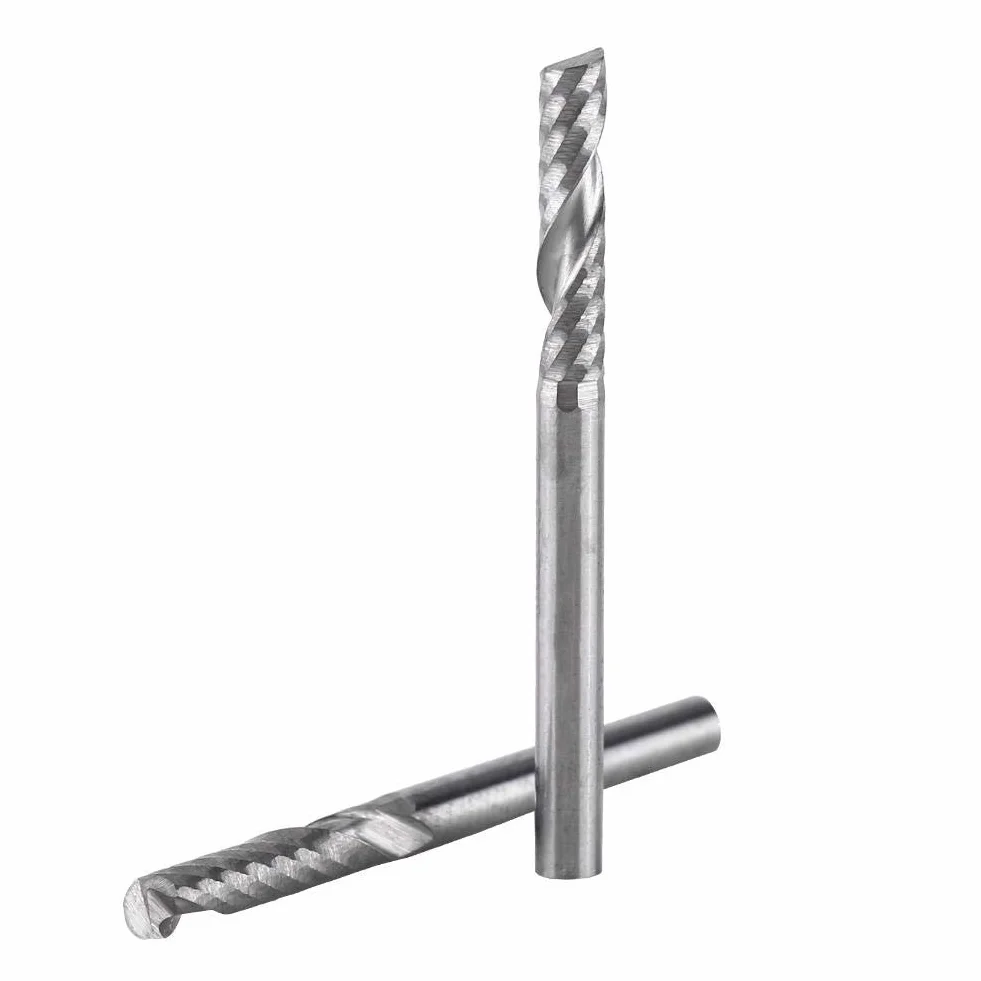 5 stücke Hartmetall Schaftfräser 3,175mm (1/8") Schaft Einzel Flöte Fräser CNC Rotary Grate Set Bit