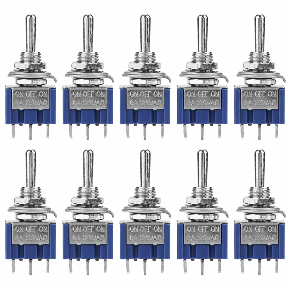 Przełącznik dźwigniowy SPDT 3-pozycyjny On OFF 6A 125VAC 6mm