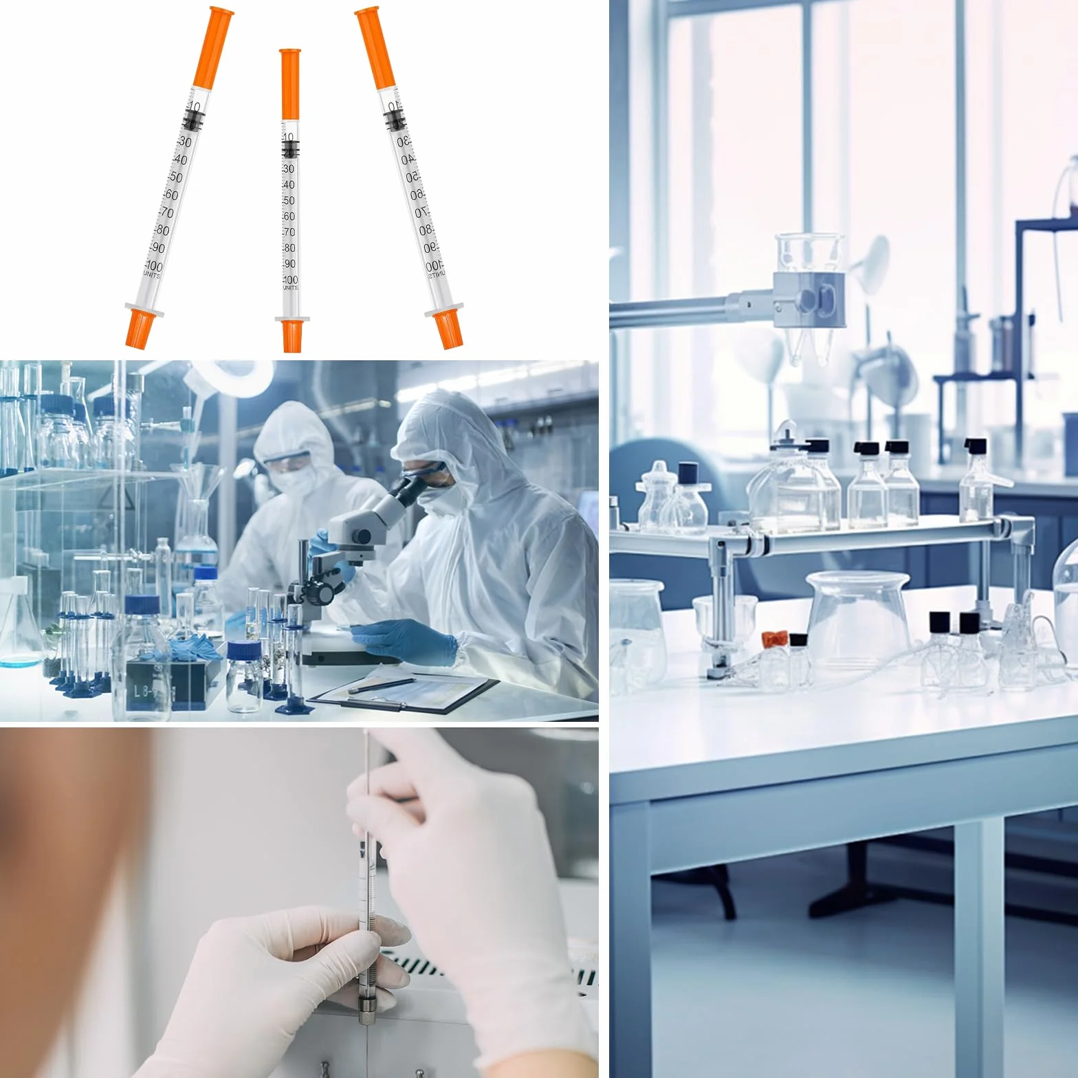 30 sztuk strzykawek 1 ml/cc 29 G-8 mm, strzykawki 1 ml, plastikowa tubka, uniwersalne narzędzia pomiarowe, pakowane pojedynczo