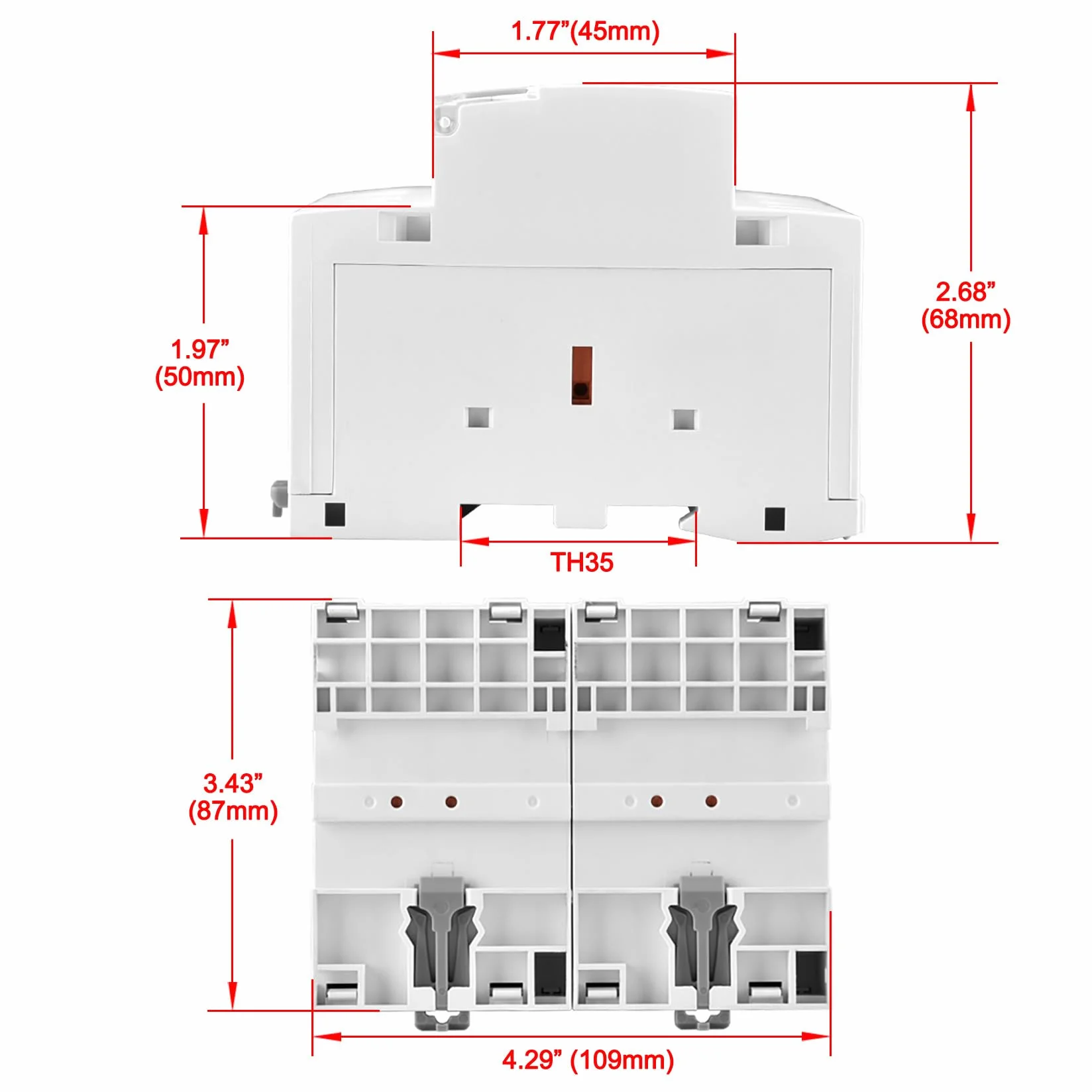 Heschen Domowy stycznik prądu zmiennego, HSR1-100, Ie 100A, 4-biegunowy, cztery normalne zamknięte, napięcie cewki AC 220 V, 35 mm montaż na szynie DIN
