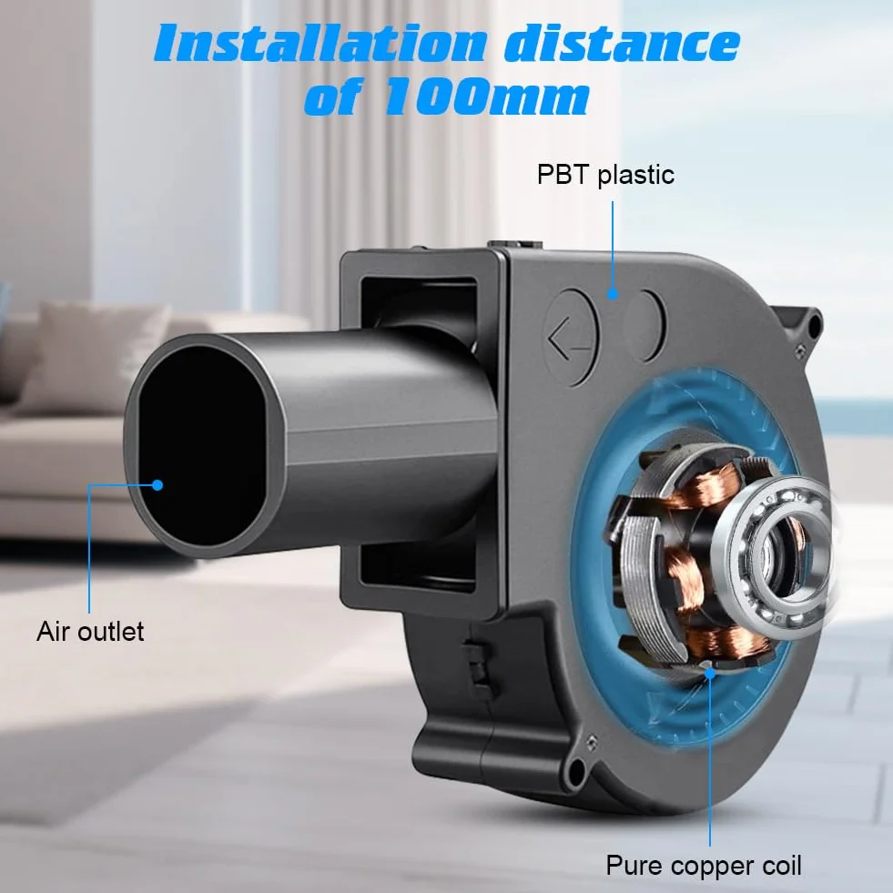 Wentylator promieniowy 230 V AC 97 mm z regulatorem prędkości czarny