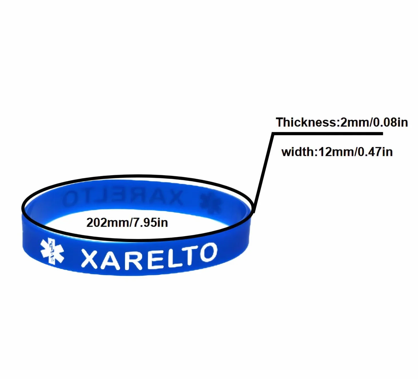 XARELTO Medical Alert Recognition Wristbands Silikonowa Bransoletka Ostrzegawcza 4 szt.